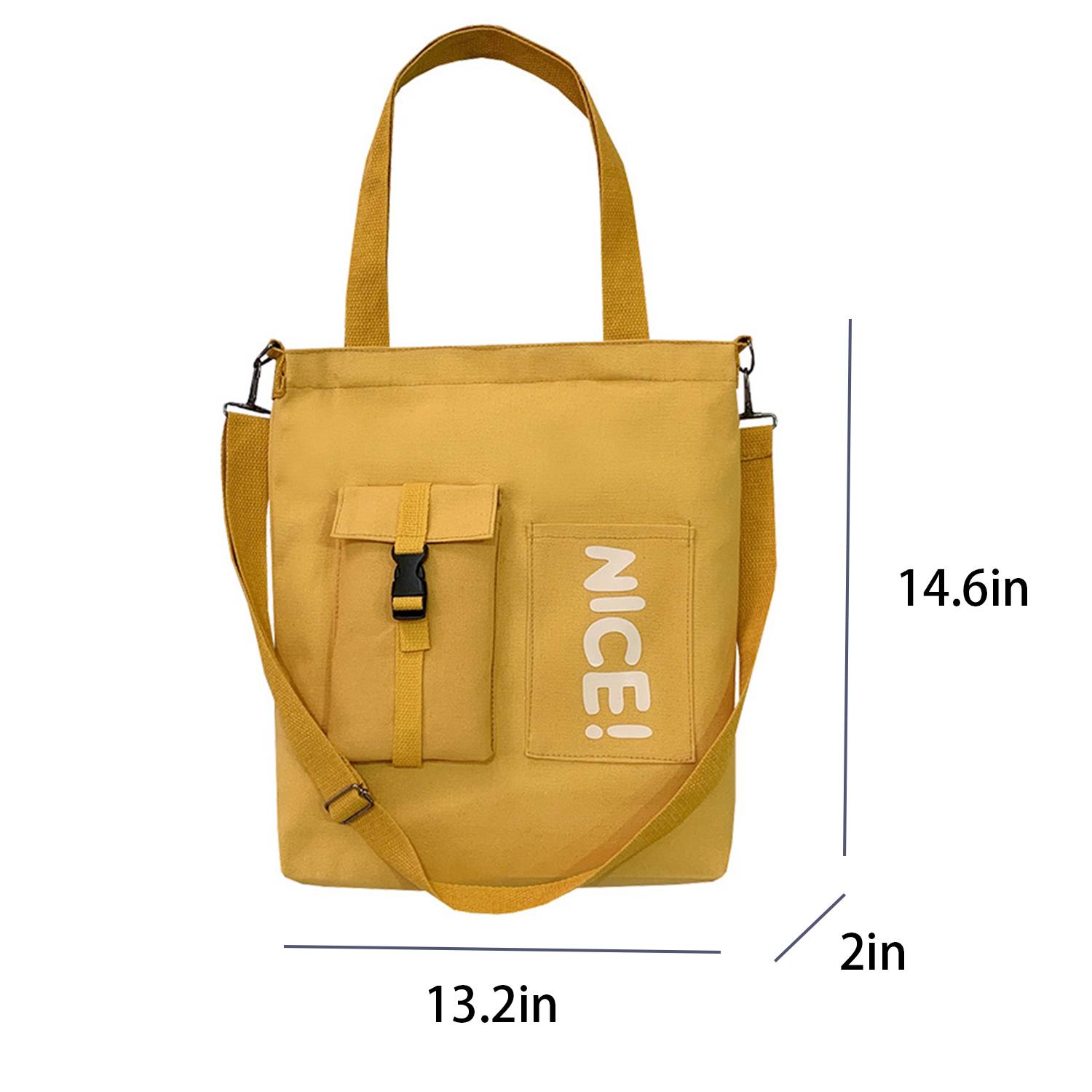 Canvas Tote Crossbody Bag for Students 3