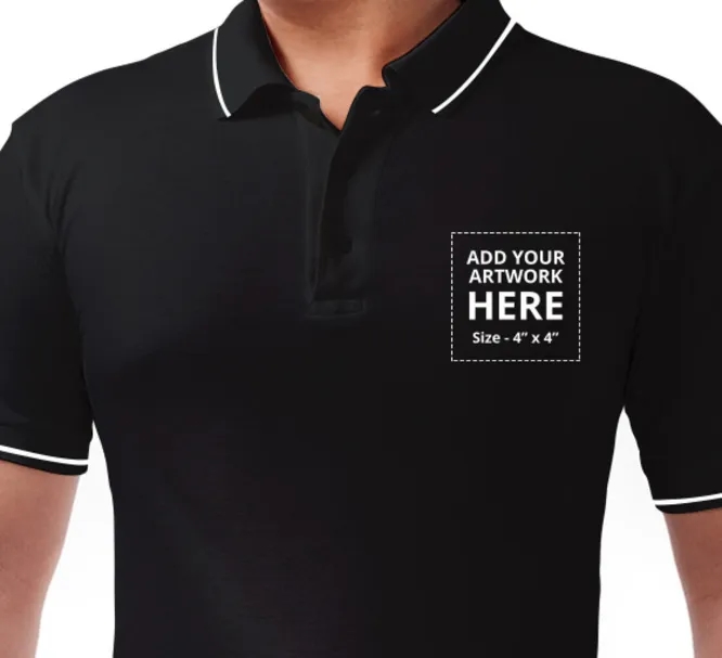 Men's Black Polo Shirt - Embroidered 5