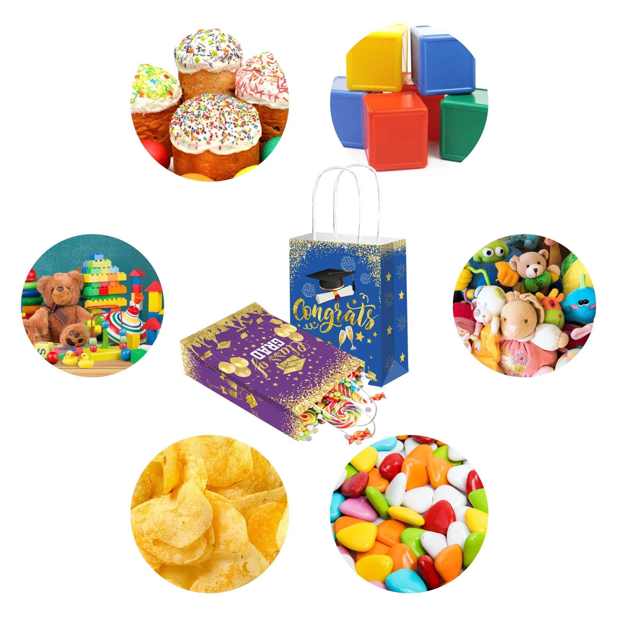 Graduation party candy portable kraft paper gift bag 3