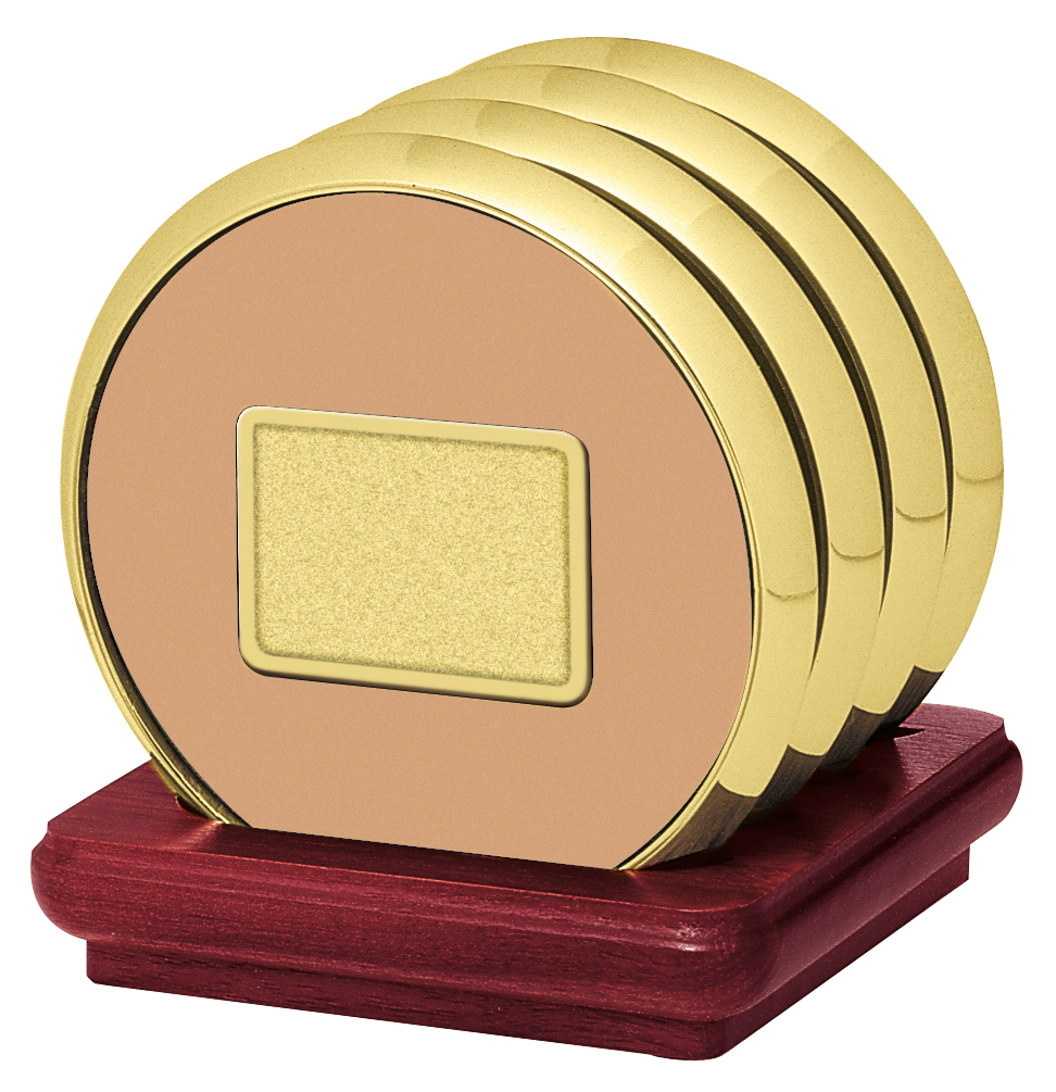 JAFFA® Four Coasters with Solid Cherry Stand 6