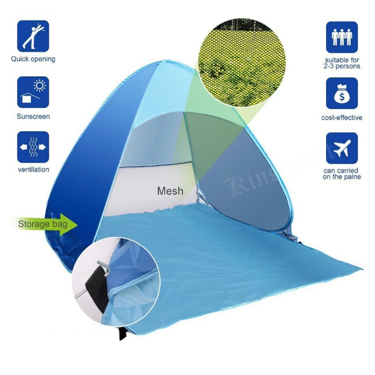 Automatic Pop Up Outdoors Beach Tent Sun Shelter 5