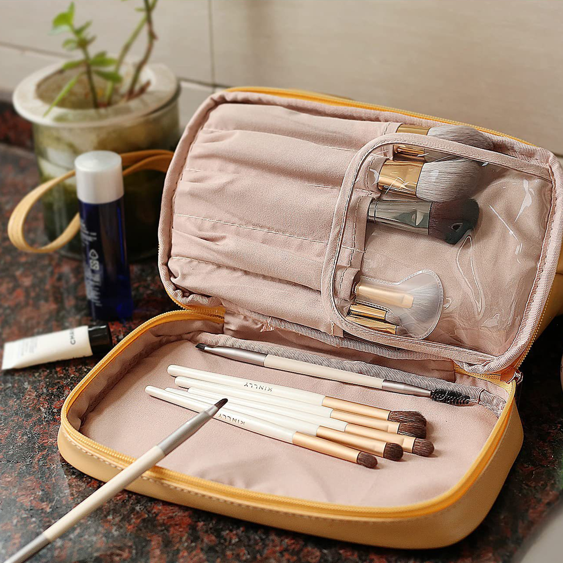 PU Leather Large Capacity Travel Cosmetic Bag for Women 3