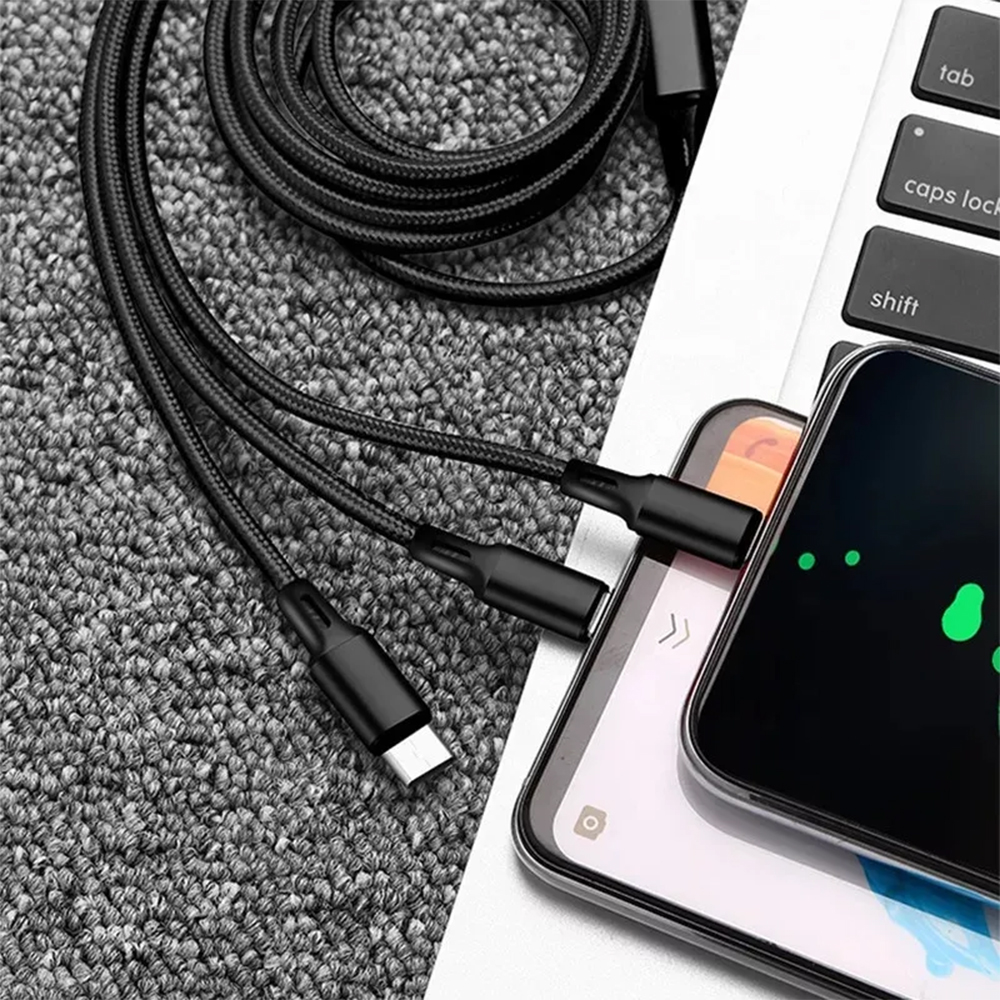 TriCharge Pro 3-in-1 Braided Fast Cable 7