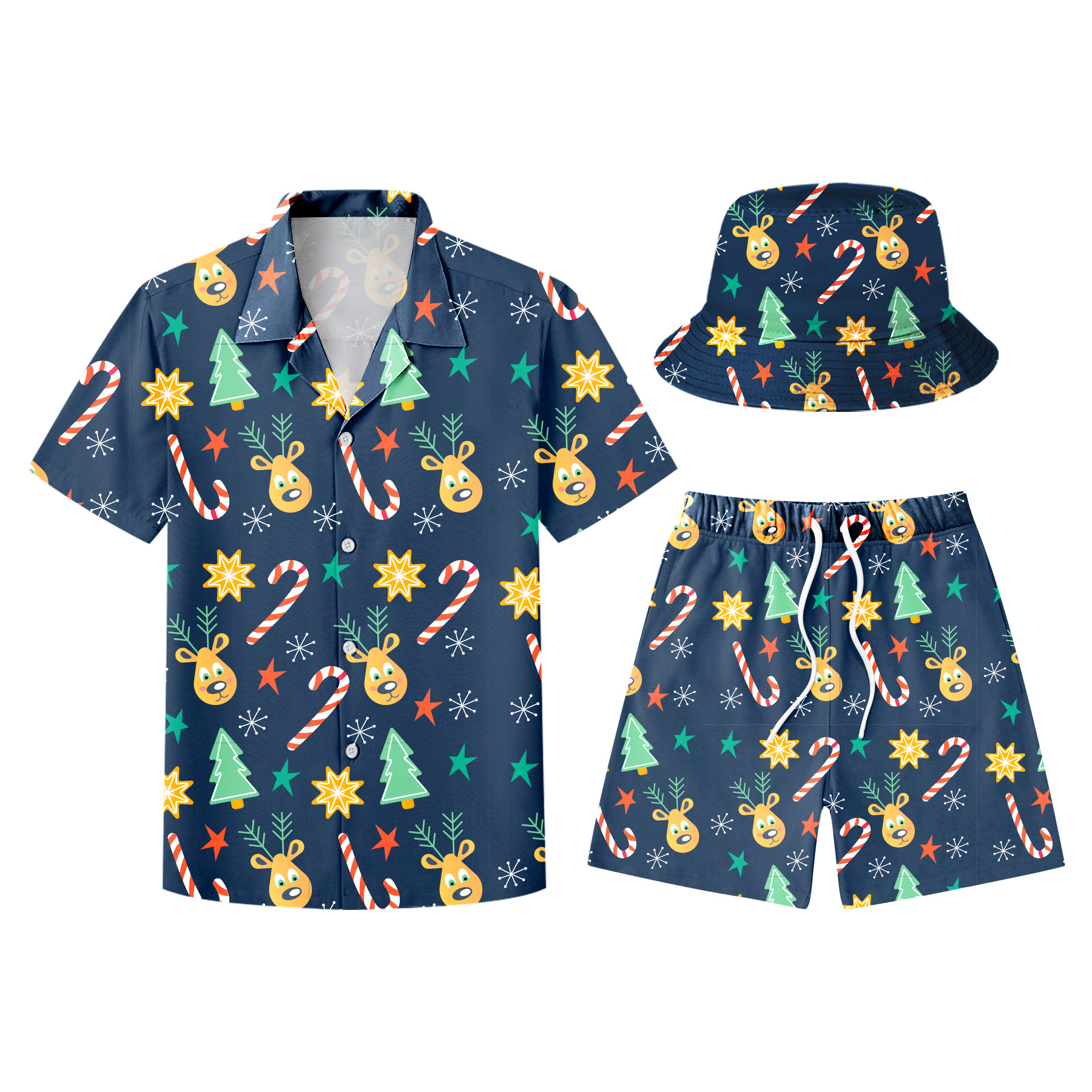 Hawaiian Shirts, Shorts And Bucket Hats Sets 14