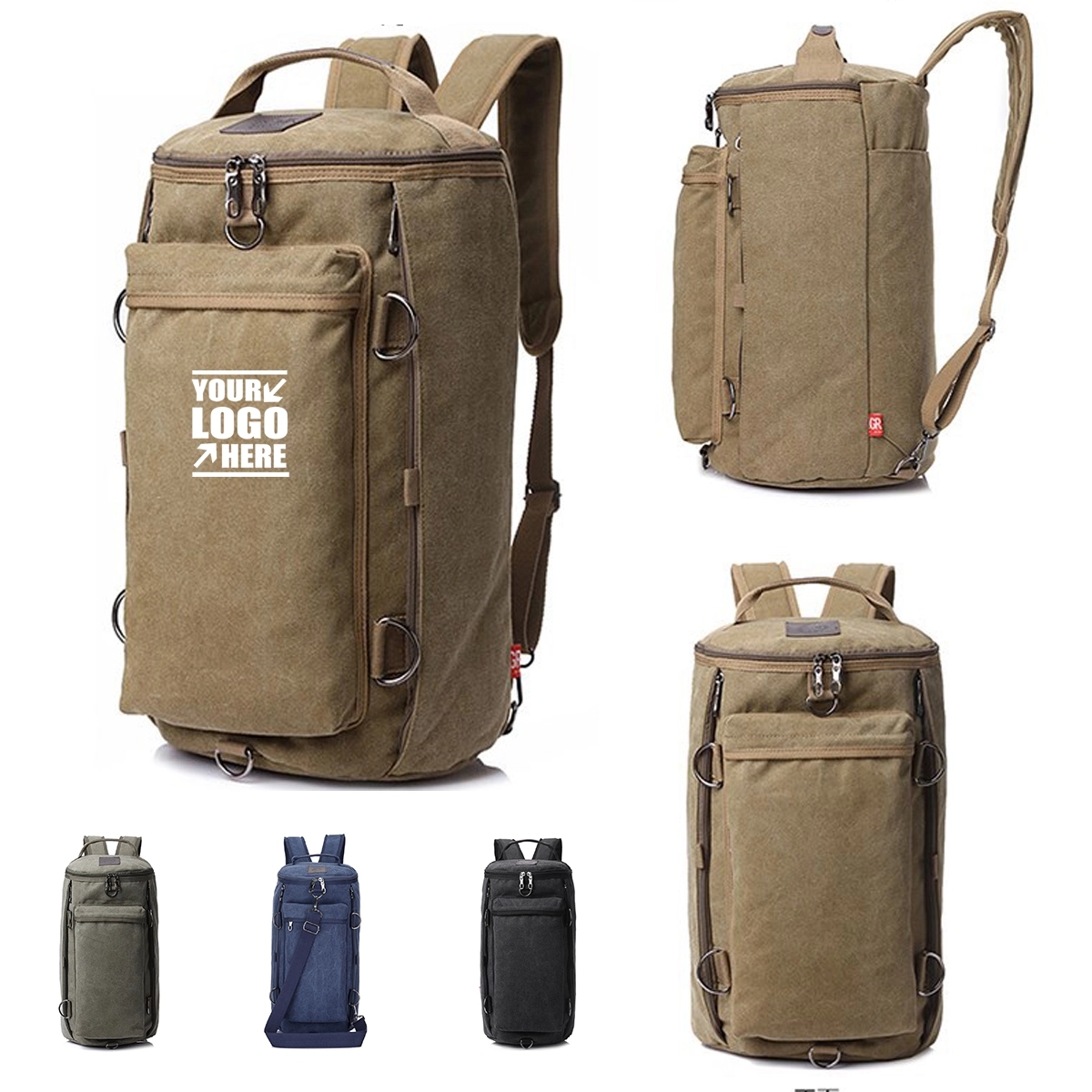 Oversized Heavy Duty Canvas Travel Duffel Backpack 2