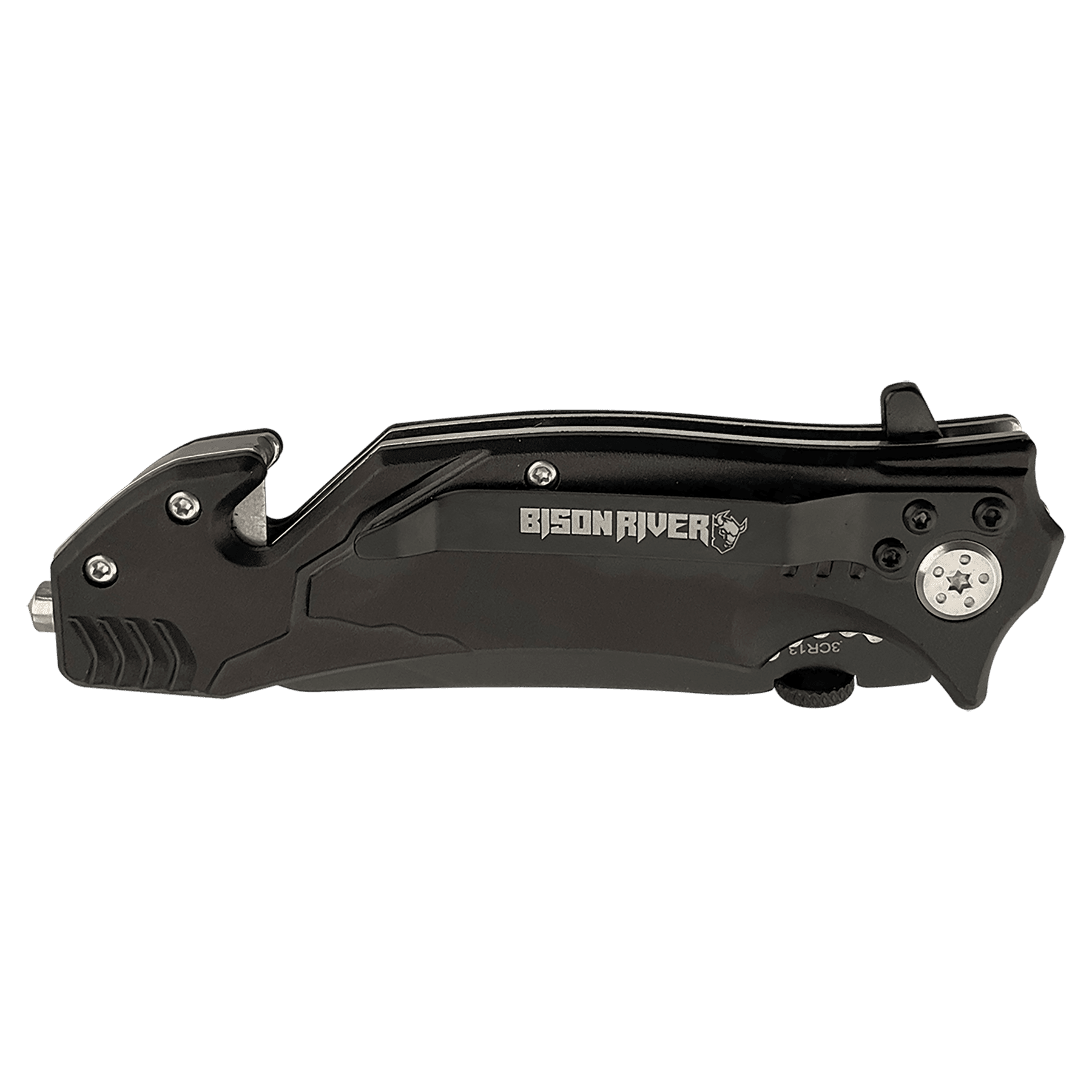Bison River 4.5" Black Rescue Knife 2