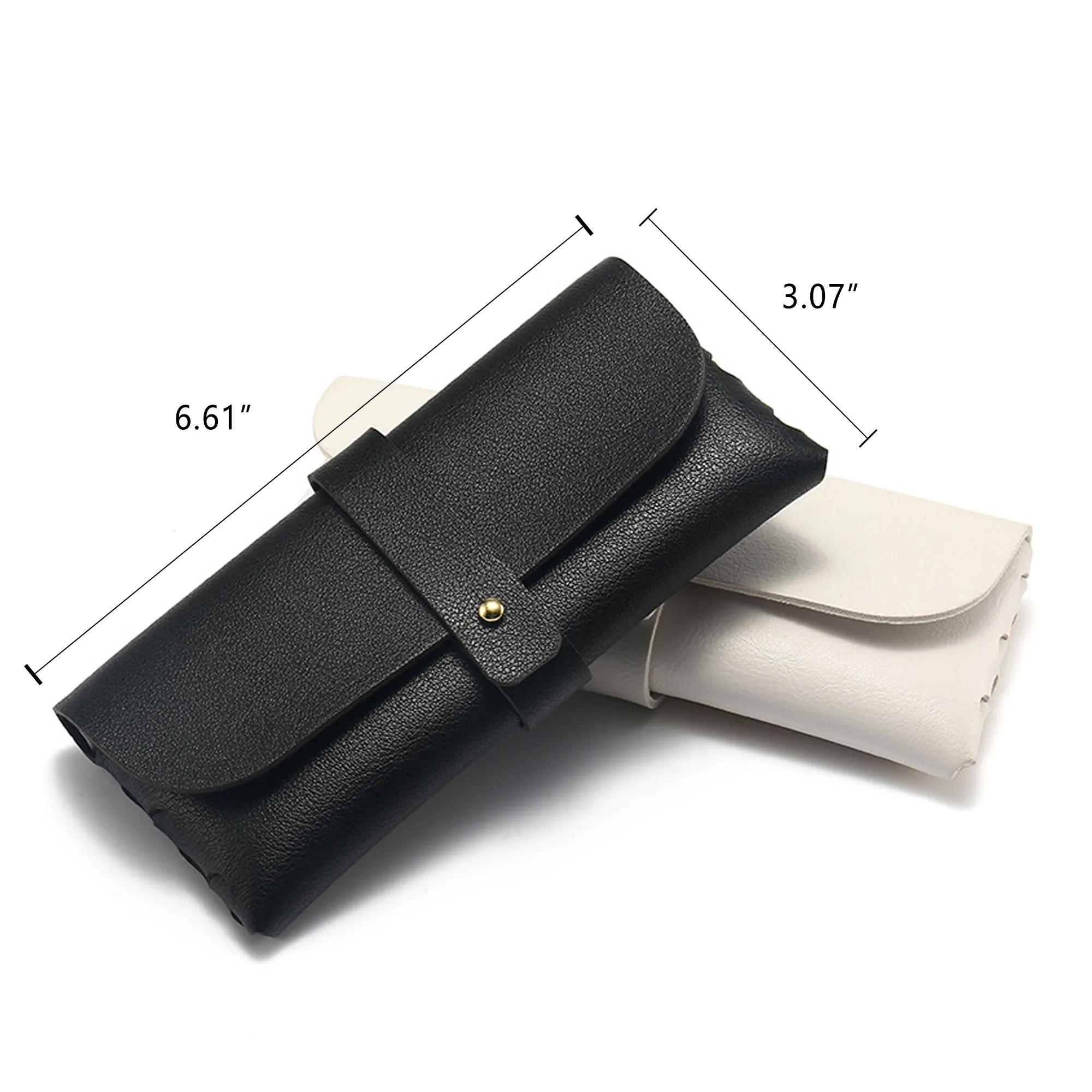 Snap-on leather glasses case 1