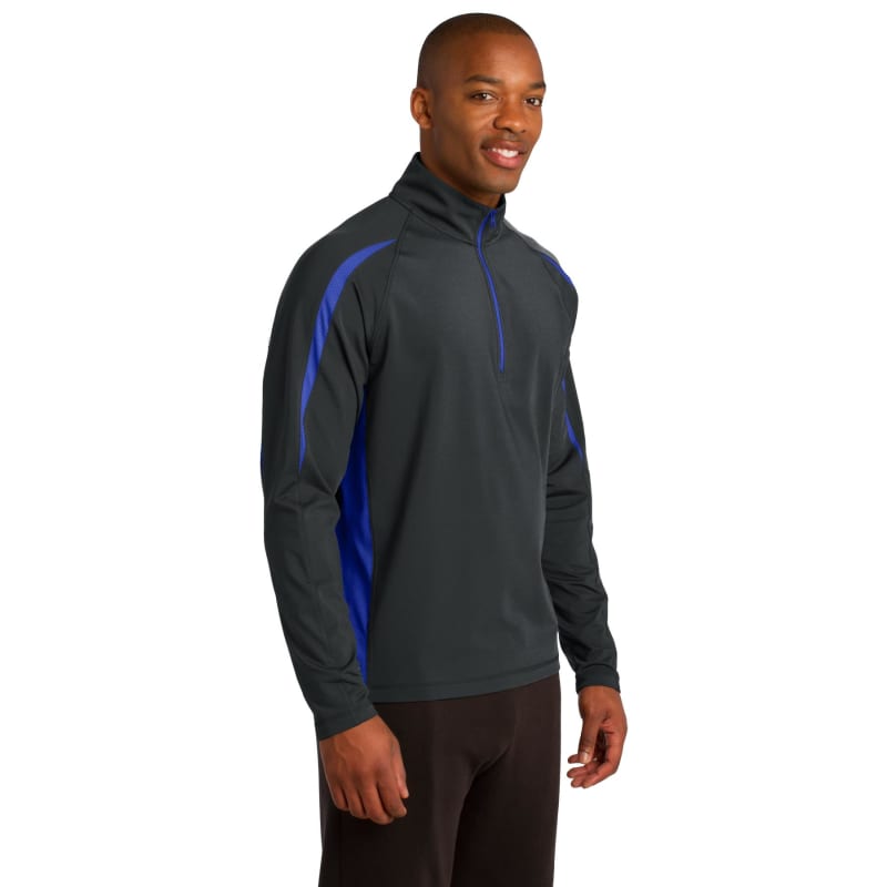 Sport-Tek Sport-Wick Stretch 1/2-Zip Colorblock Pullover., custom hoodie or sweatshirt with logo imprint 6