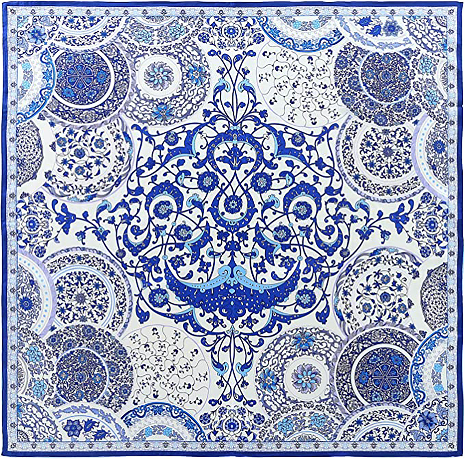 Double Printed Reversible Mulberry Square Silk Scarf 10