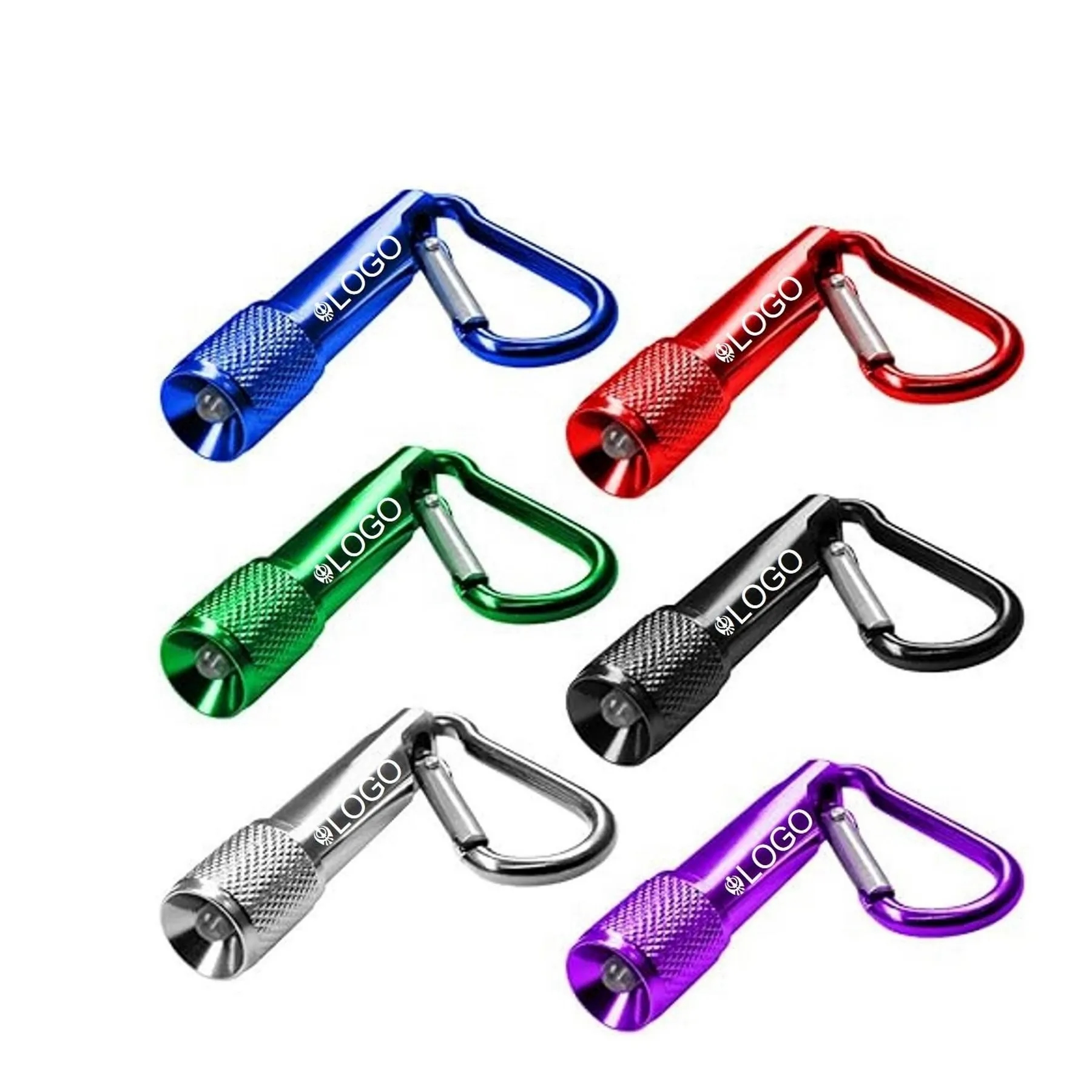 Aluminum LED Flashlight with carabiners 1