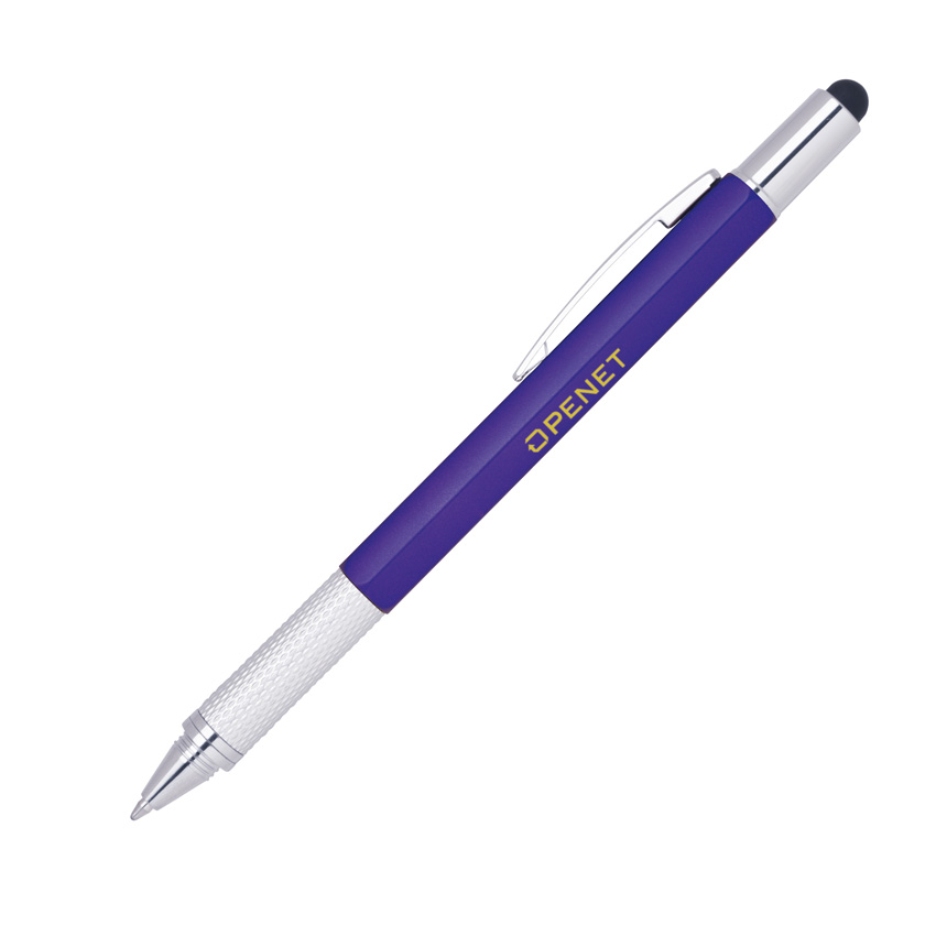 Multi-Functional Twist Pen, Sytlus, Ruler, Screwdriver, Level 1