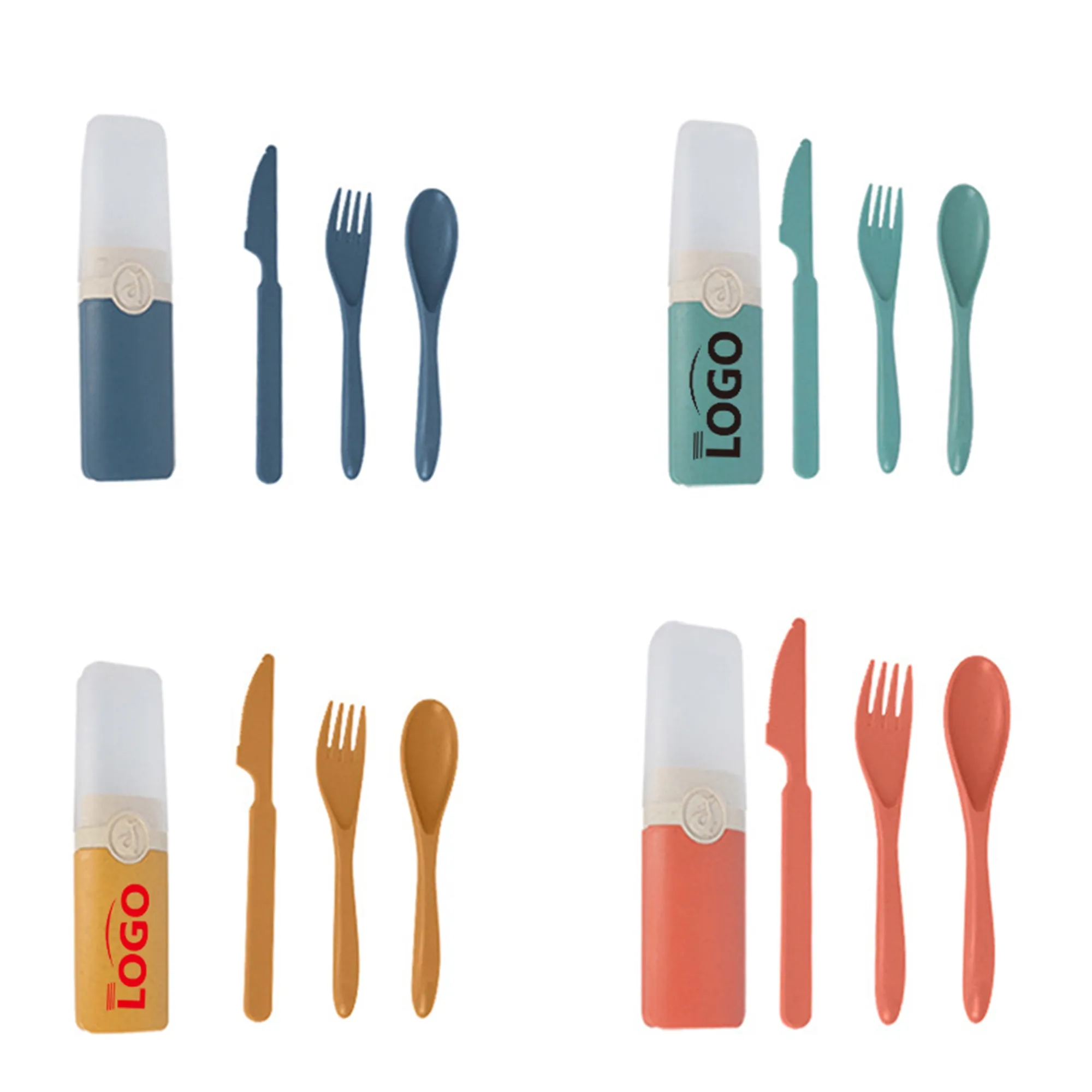 3pcs Portable Lunch Time Cutlery Set With Case
