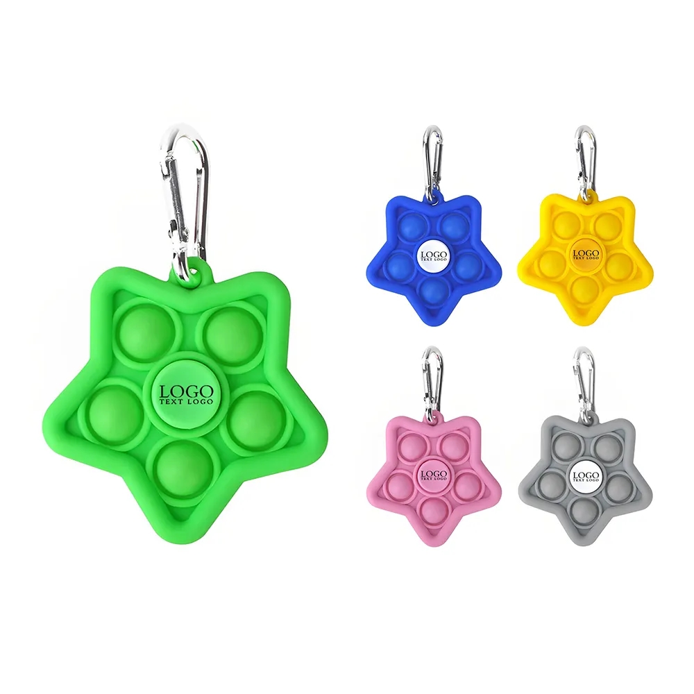 Custom Mini Star Pop Fidget Spinner Keychains