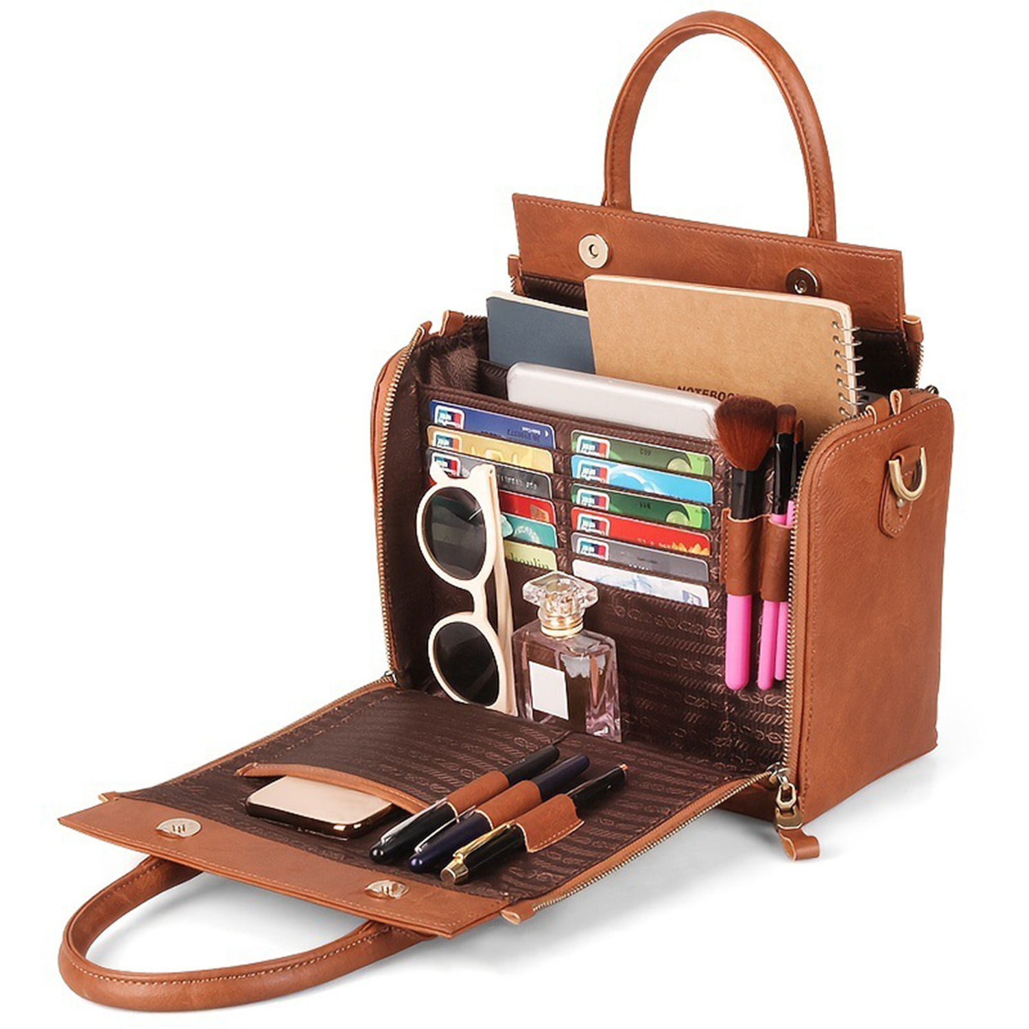 PU Leather Detachable Shoulder Strap Tote Bag, custom tote bag with logo imprint 3