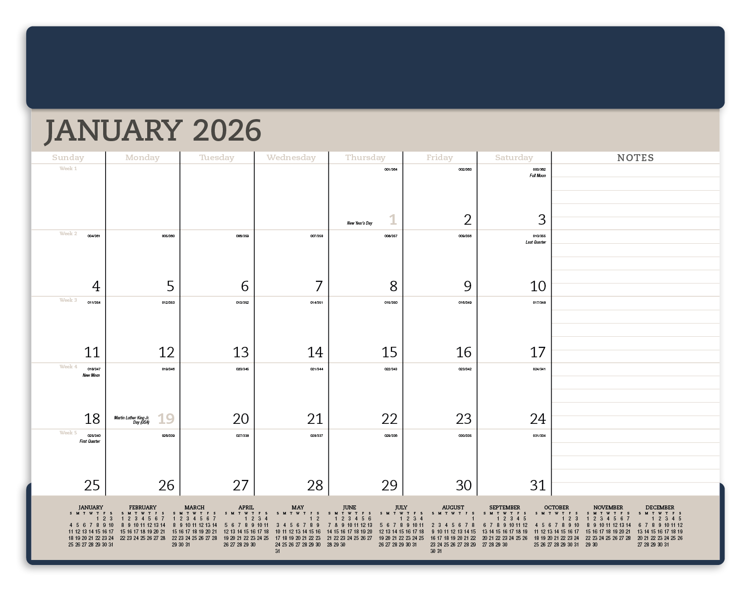 Triumph® Calendars Vinyl Desk Pad 9