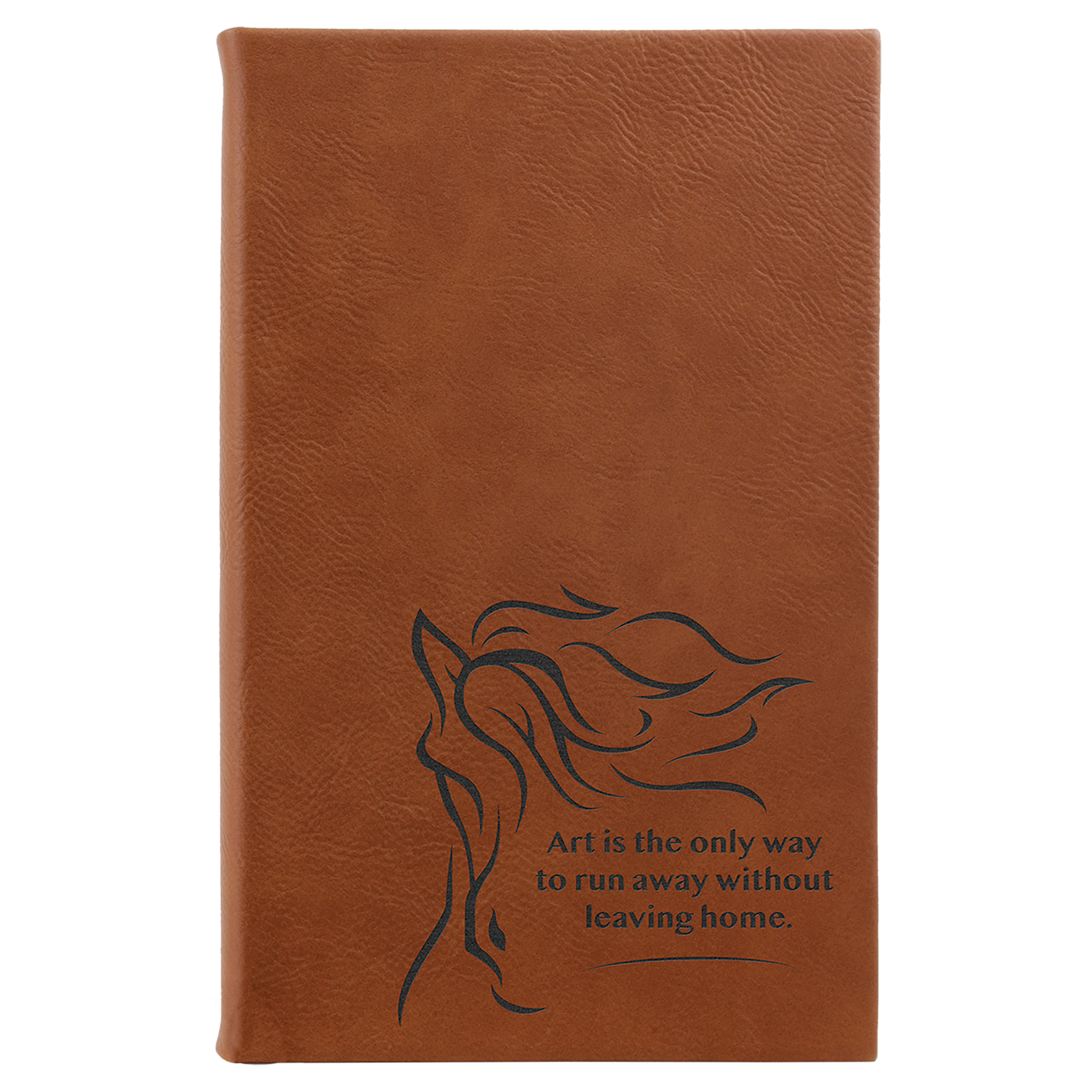 5 1/4" x 8 1/4" Rawhide Leatherette Sketch Book-Unlined Paper 1