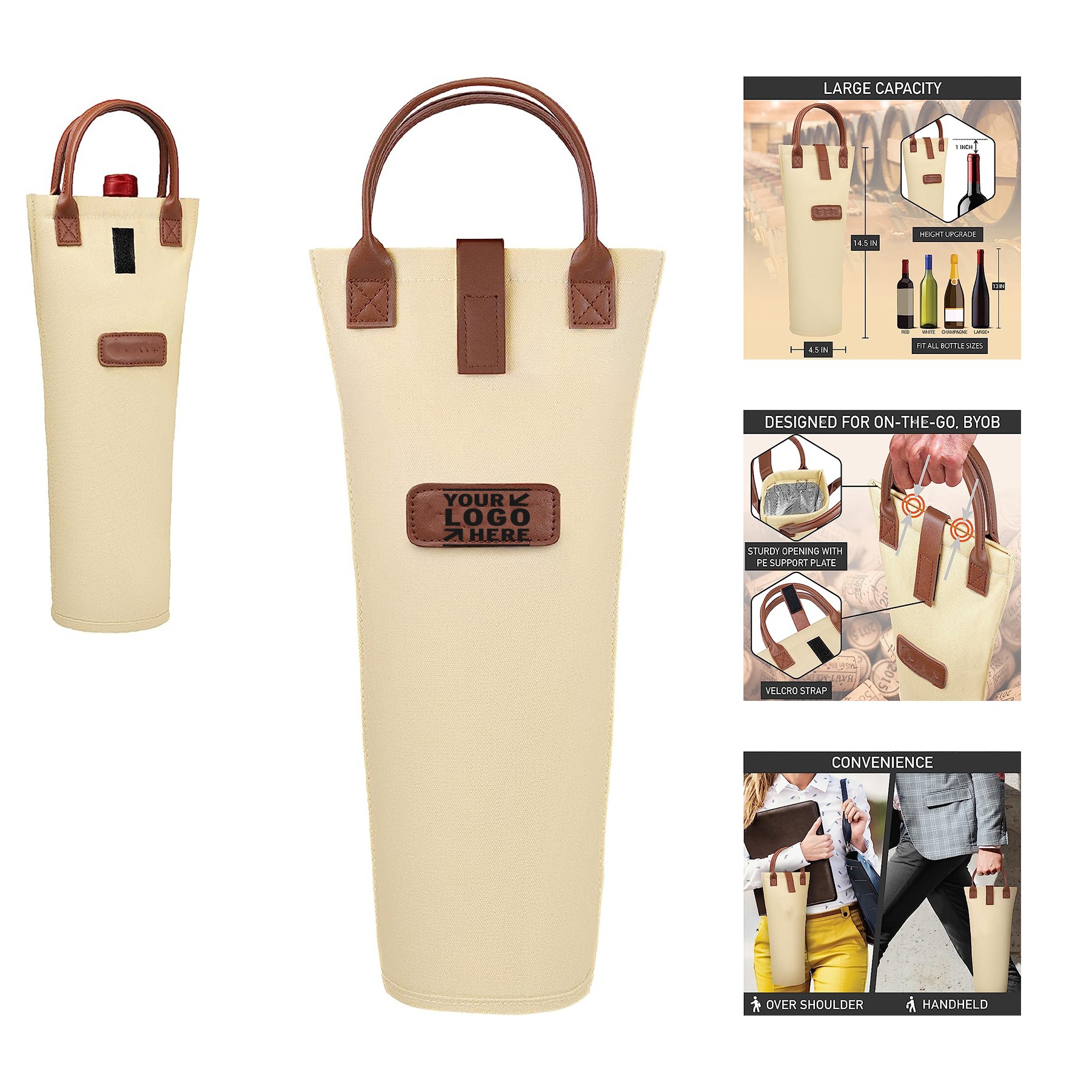 Insulated Travel Single Bottle Carrier Tote Wine Bag 2