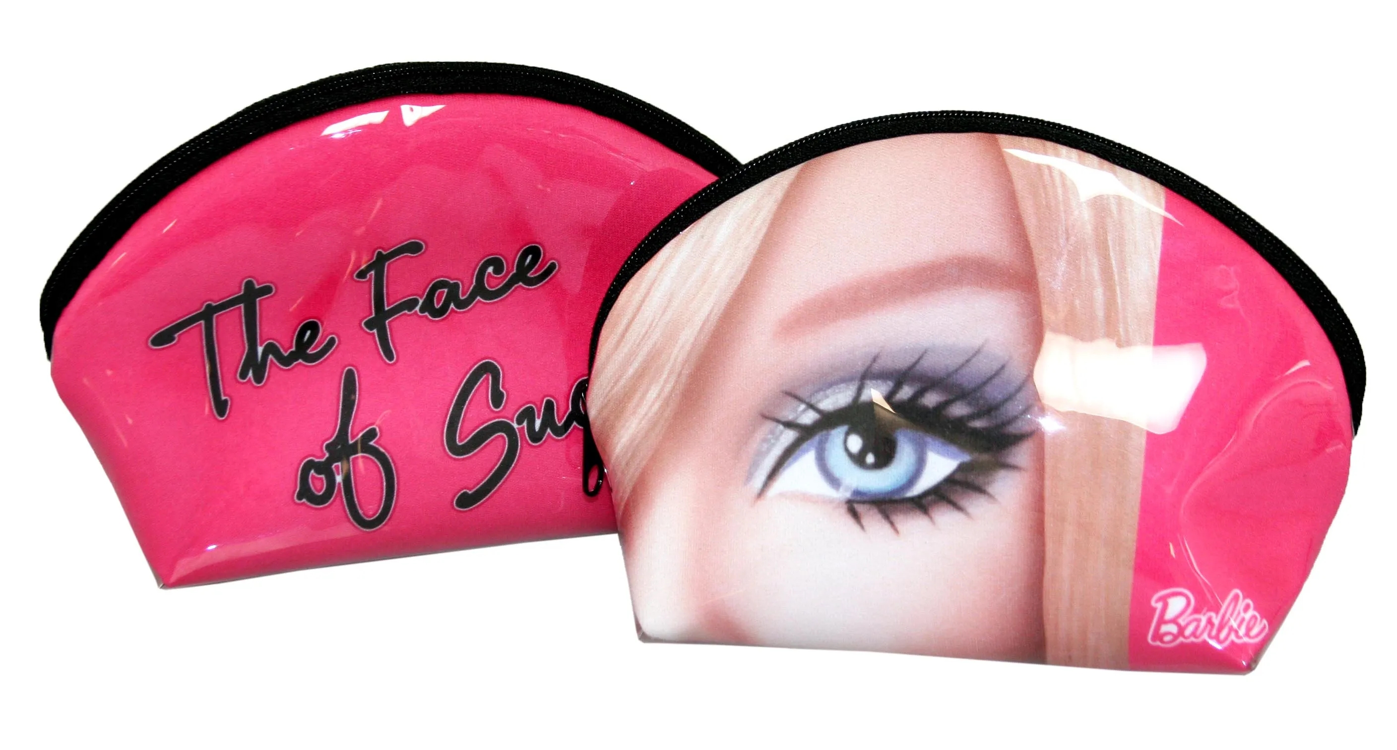 Half Moon Cosmetic Bag with Clear Vinyl Overlay 2