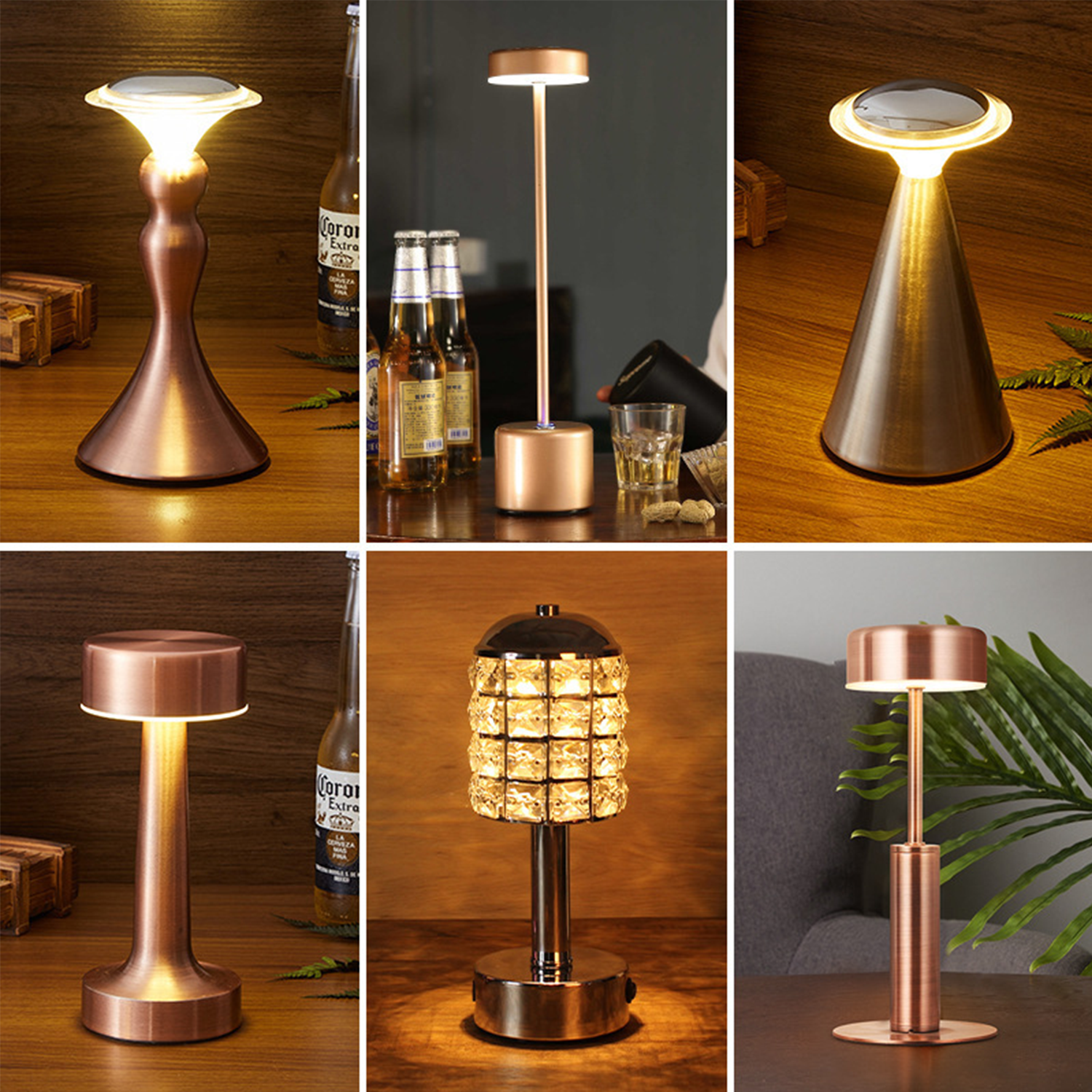 Metal Table Lamp Eye-Caring Rechargeable 4