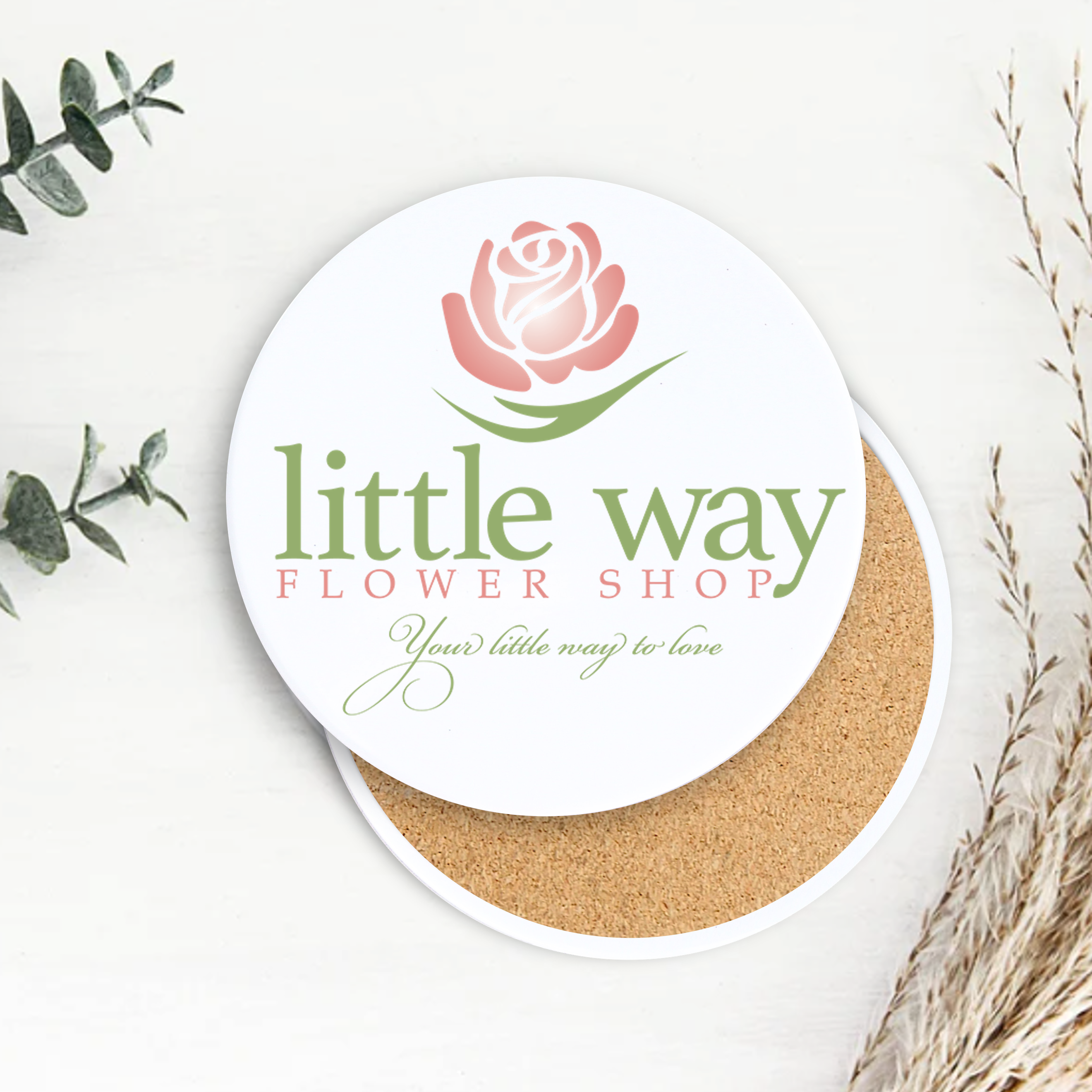 Semi-Gloss White Ceramic Round Coaster 10