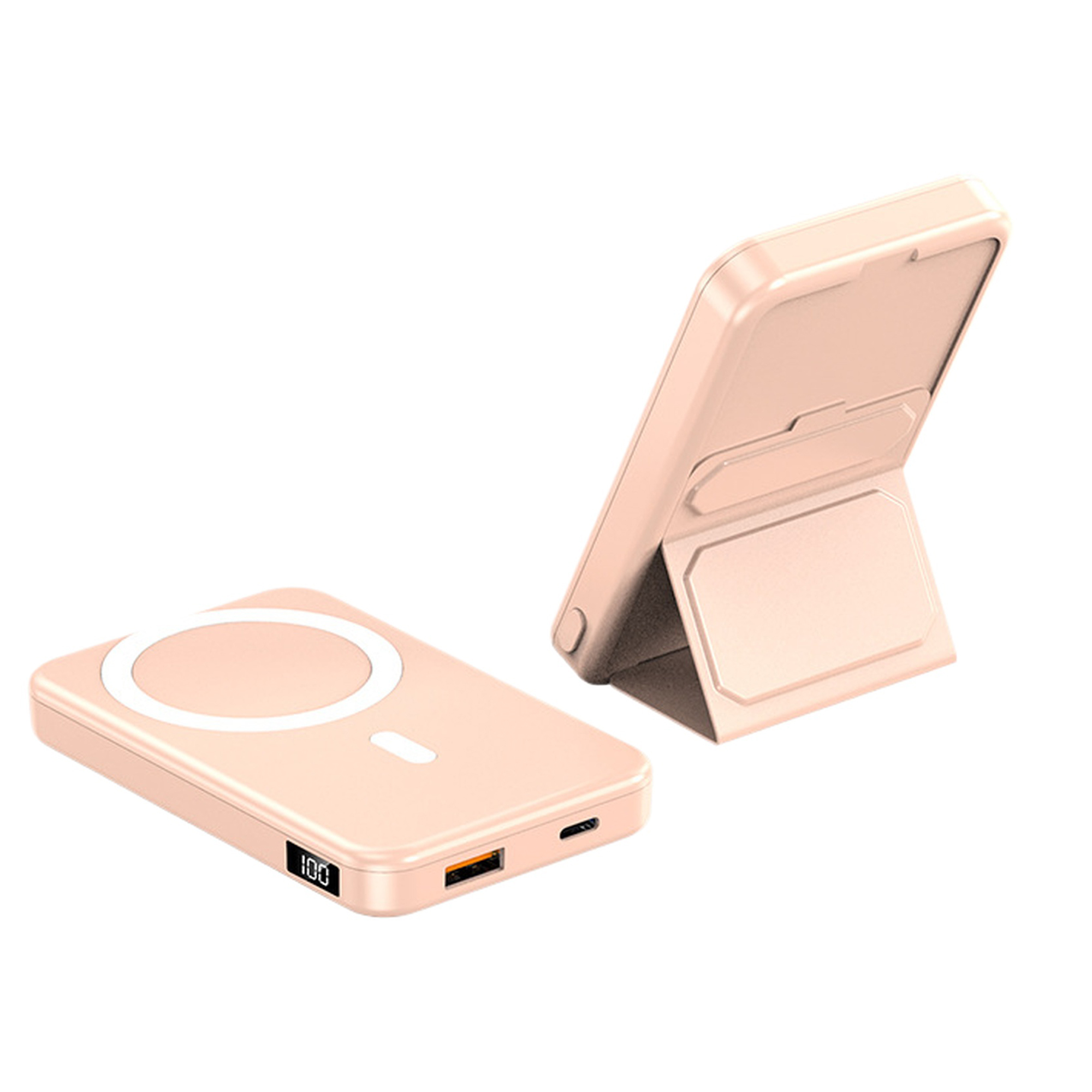 10000mAh Magnetic Wireless Power Bank with Foldable Stand for Phone Charging 2