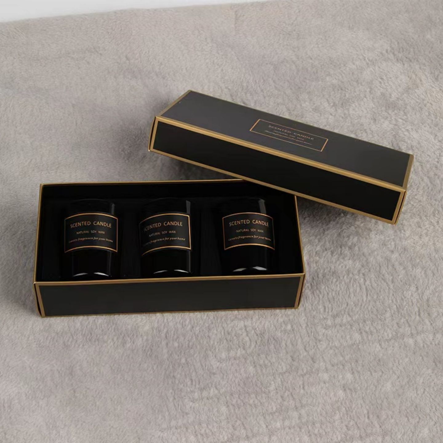 Soybean Wax Black Candle Gift Set 4