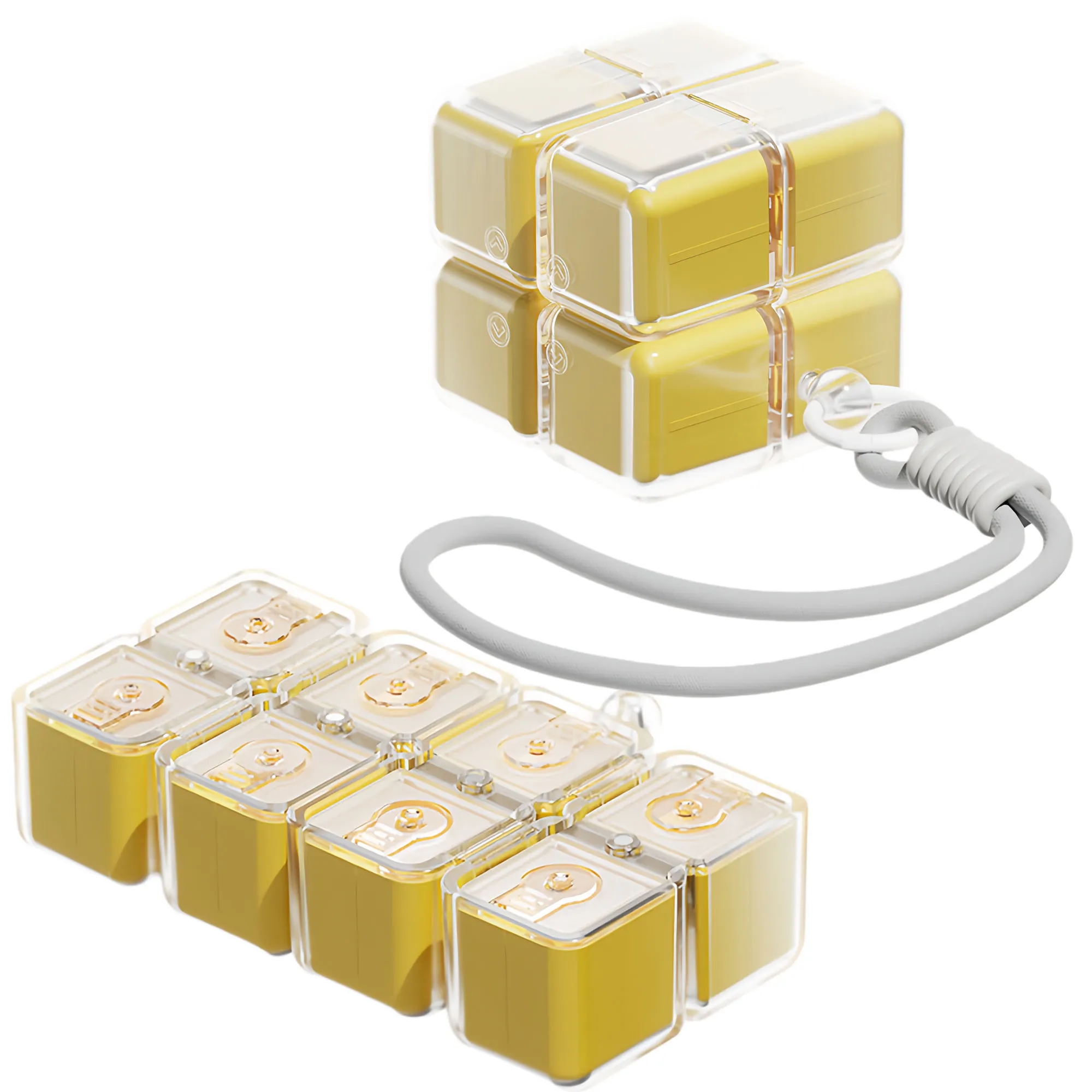 Innovative Rotating Cube Pill Organizer With Hanging Strap 3
