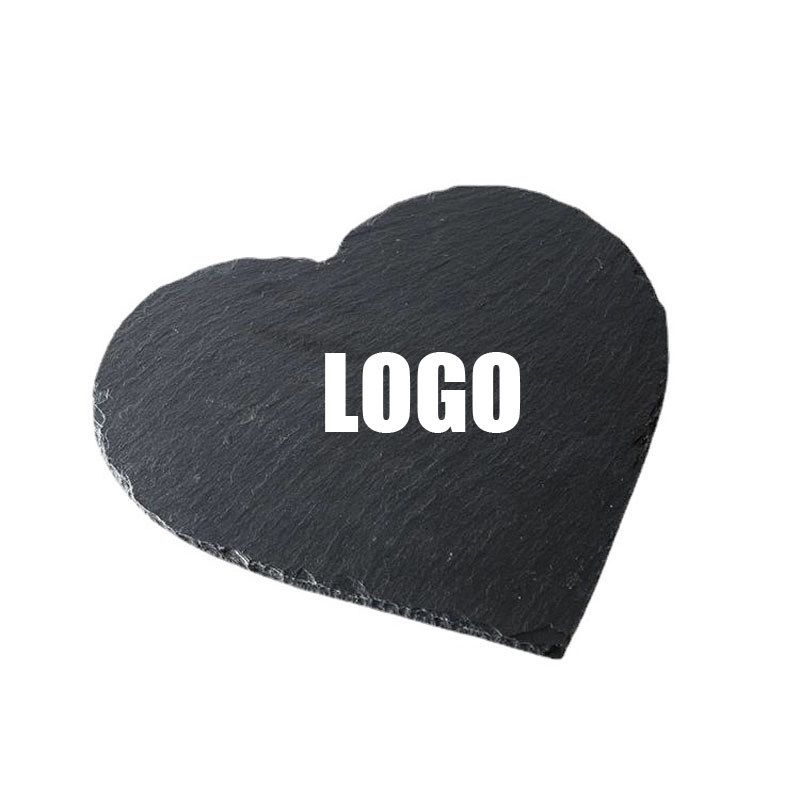 Custom Black heart-shaped  Stone Coasters 5