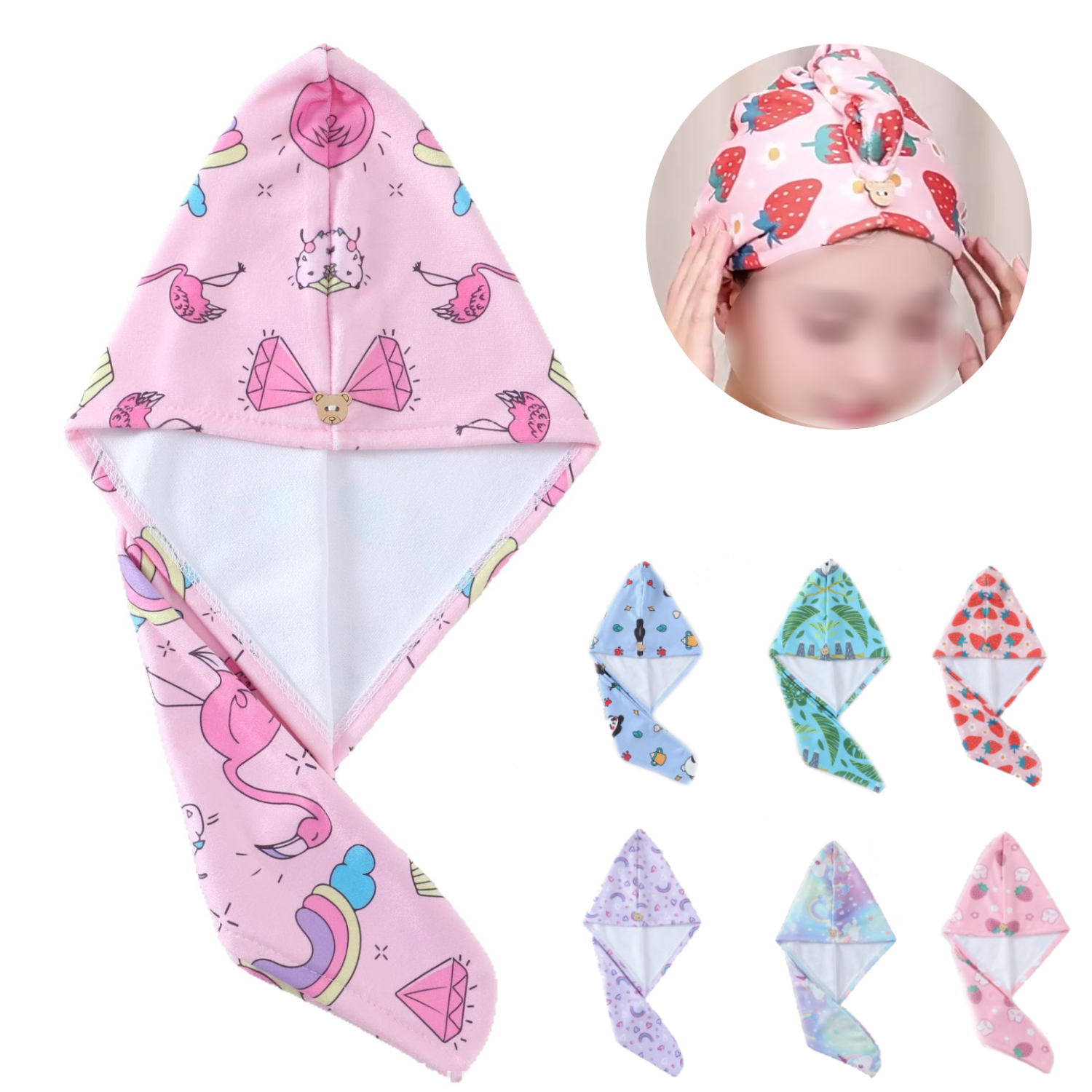 Kid's Absorbent Hair Drying Cap 6