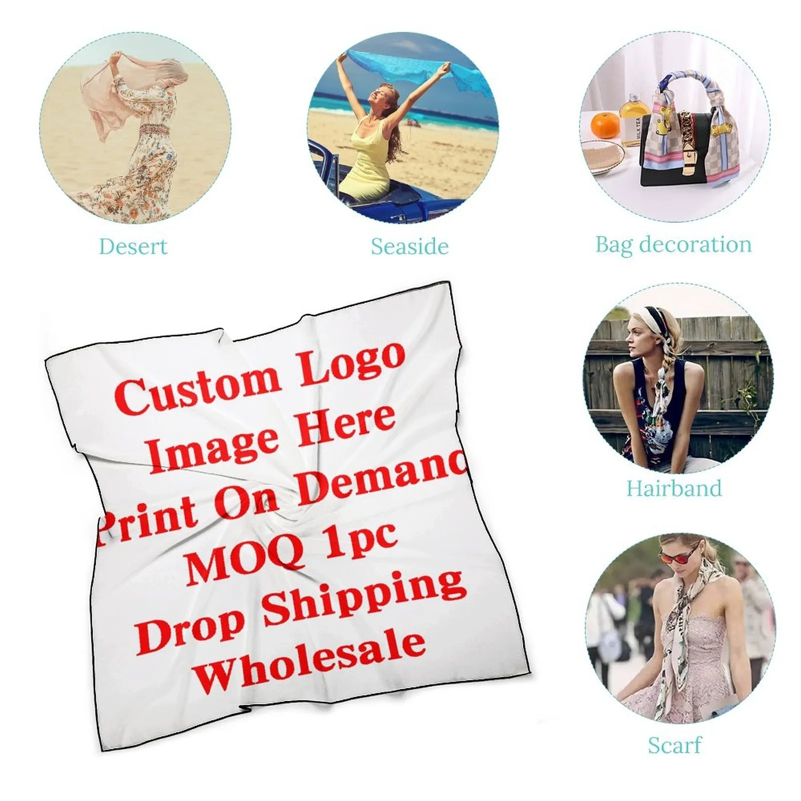 Polyester Fashion Scarf with Logo 9