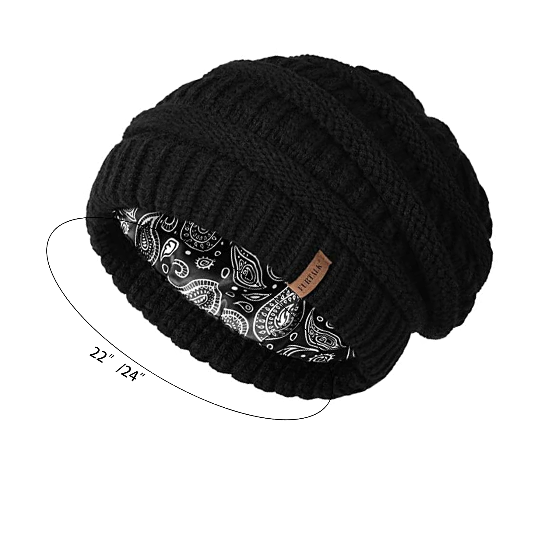 Winter Knitted Silk Lining Hat 3