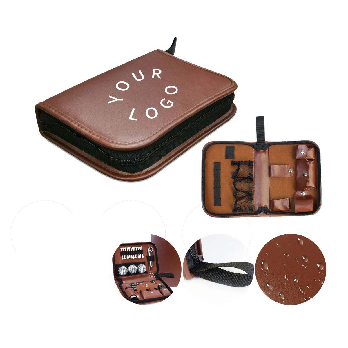 PU Leather Golf Accessories Bag for Gear Storage 2