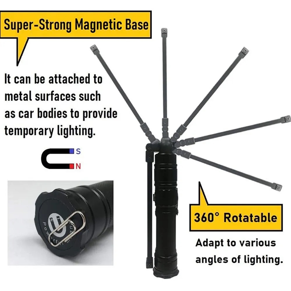 Foldable Magnetic Strong Light Flashlight 6