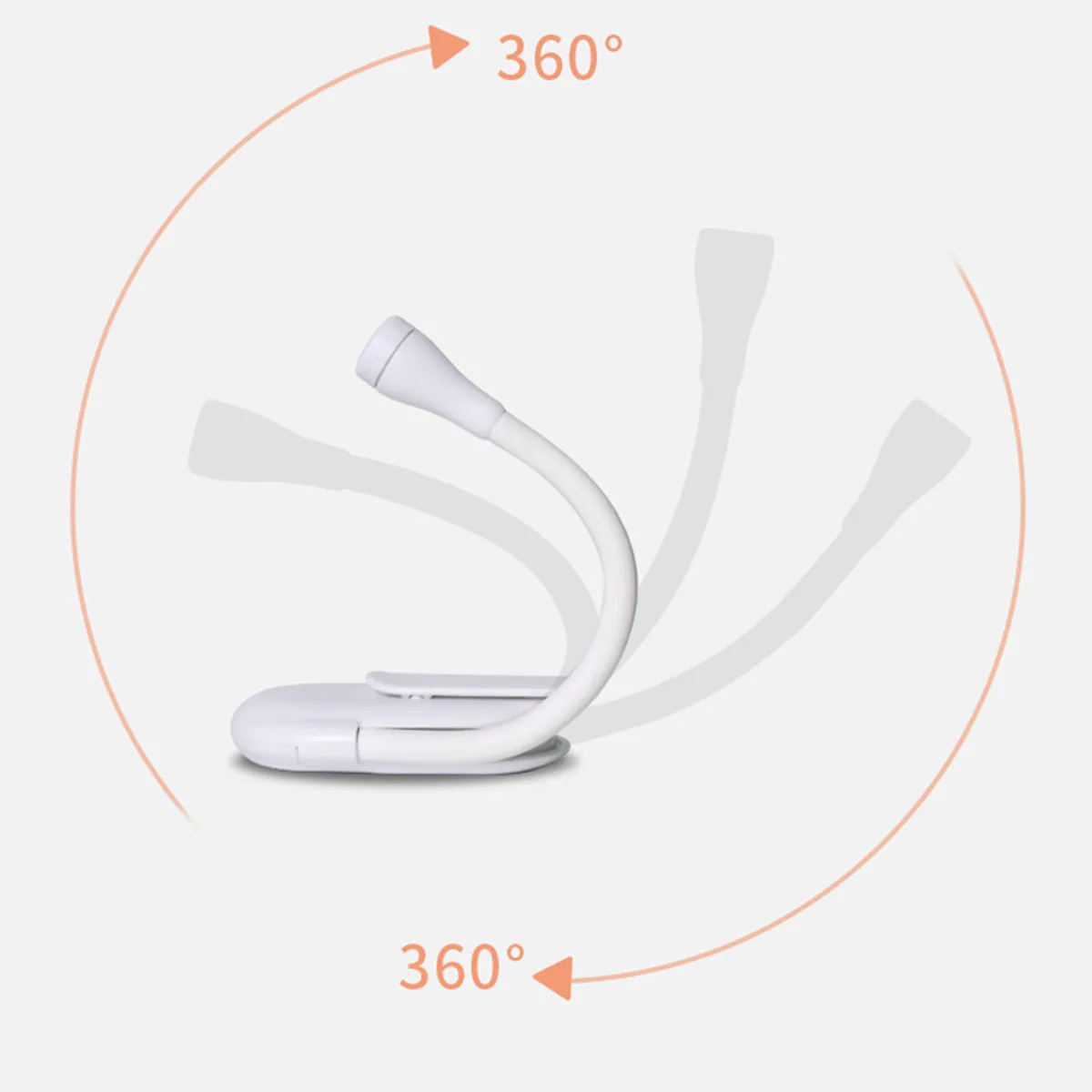 USB Rechargeable Adjustable Flexible Book Light Clip 3