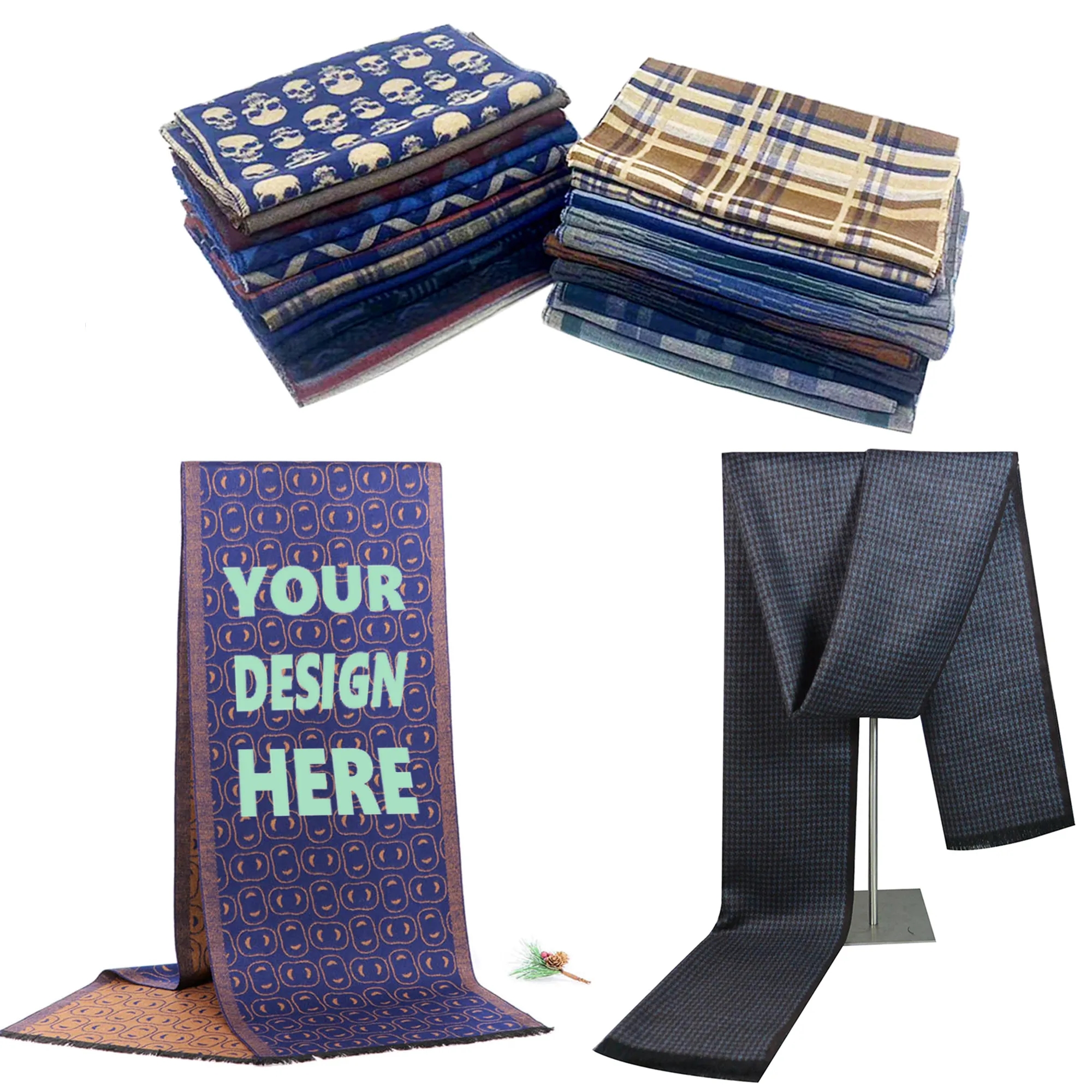 Custom Imitation Cashmere Scarf With Fringe 3