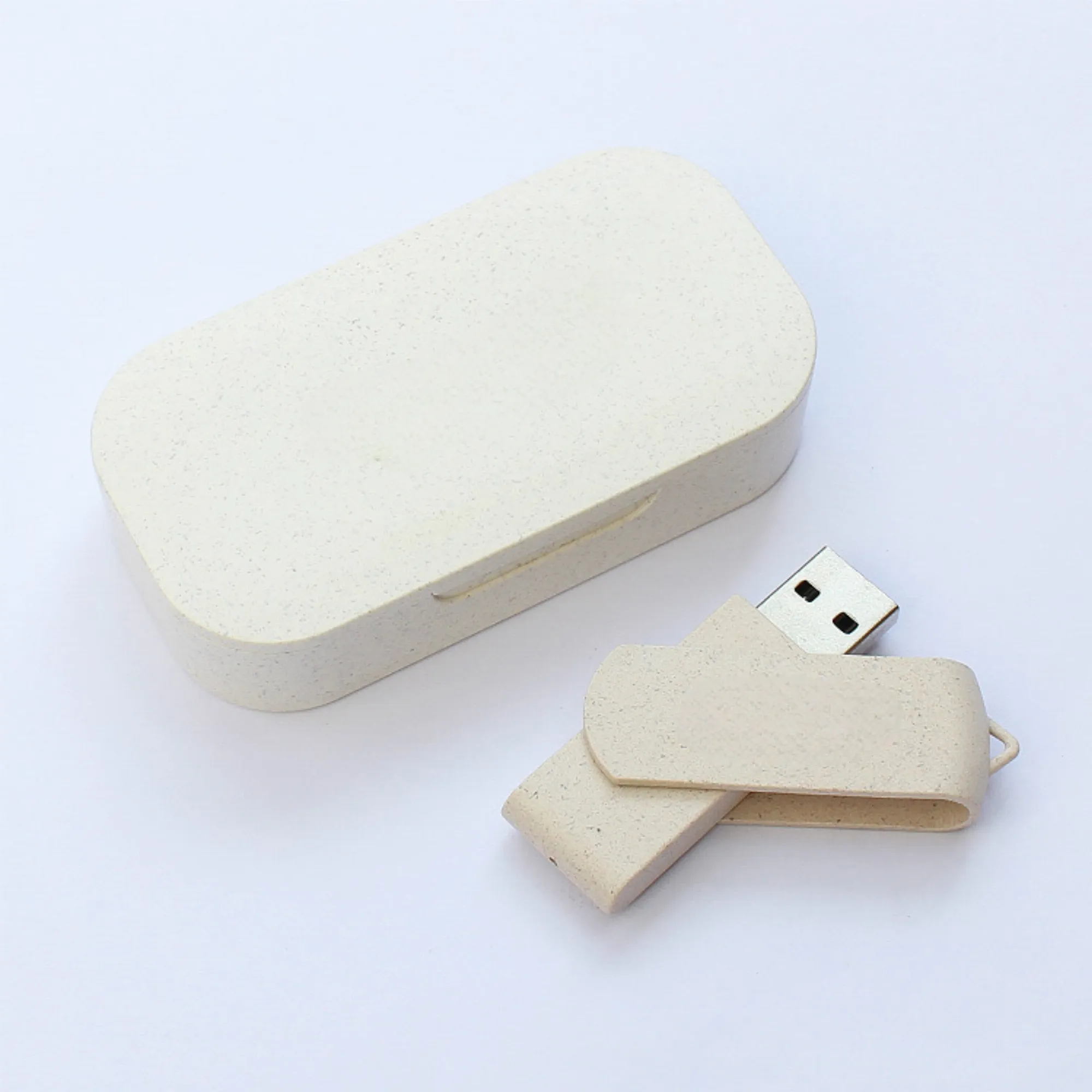 Wheat Straw 16G USB Flash Drive Set With Custom LOGO 4