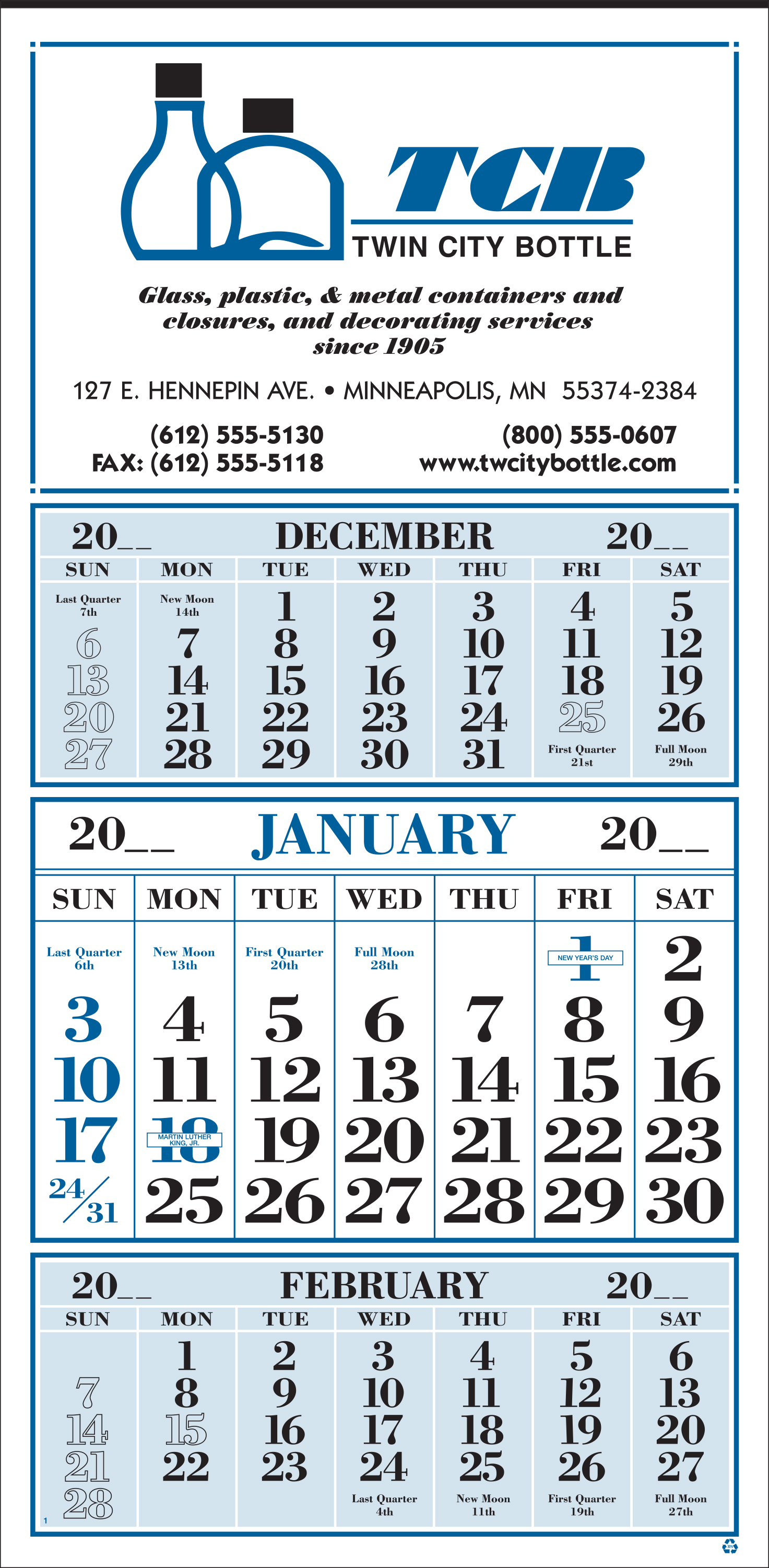 Style 116 12-Sheet Calendar 1