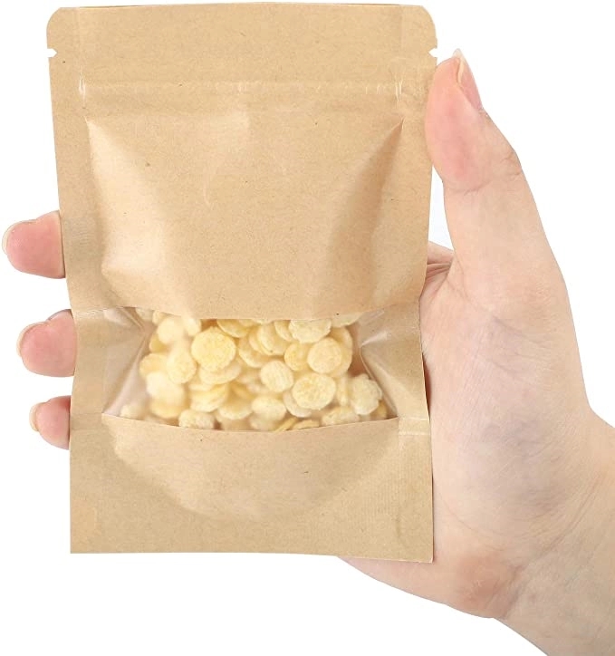 3.5" x 5.5" Kraft Paper Stand Up Zip Lock Food Storage Bags 6