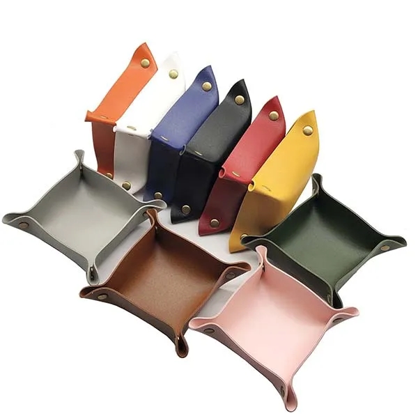 Foldable Leather Valet Tray 1