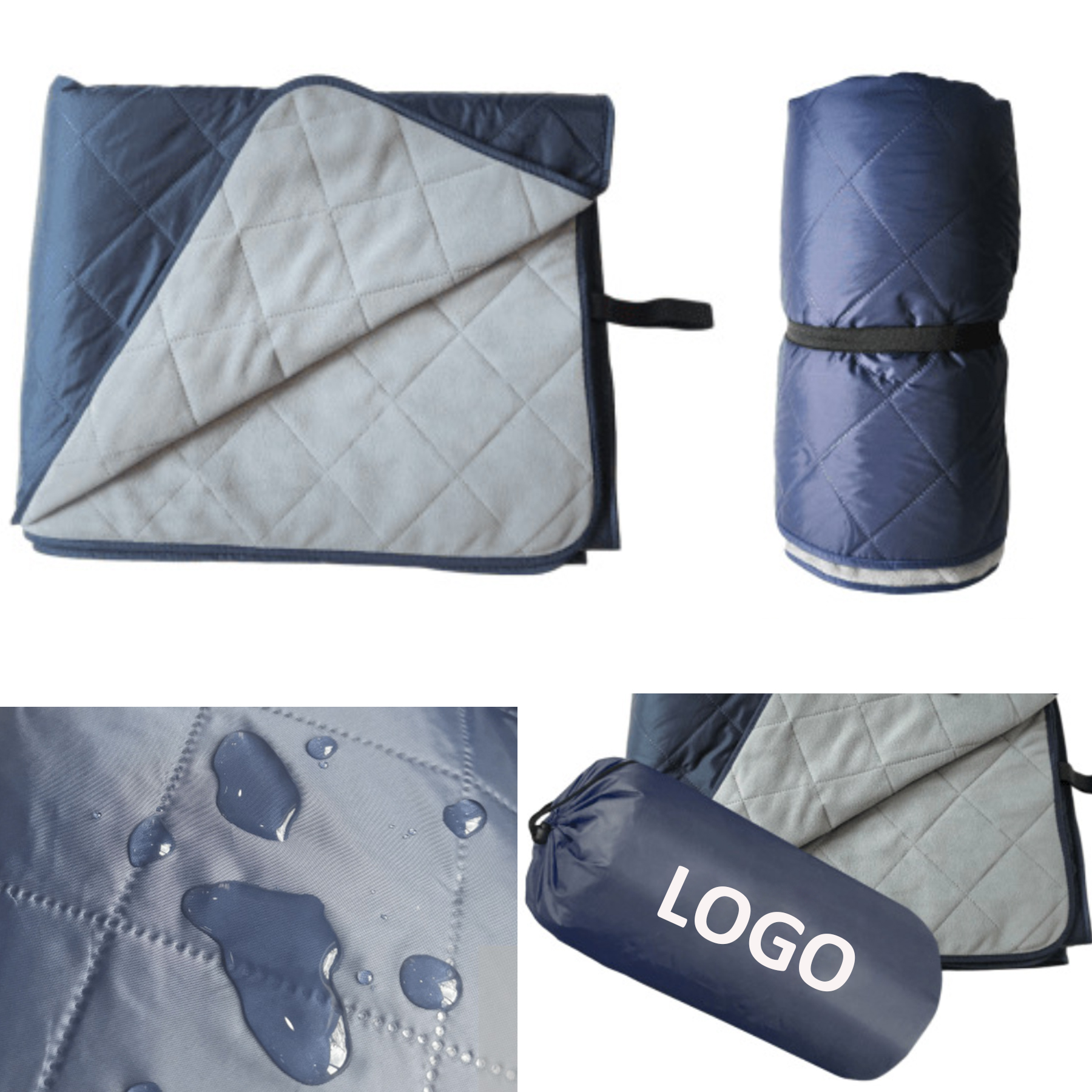 Warm Fleece Waterproof Camping Blanket 1