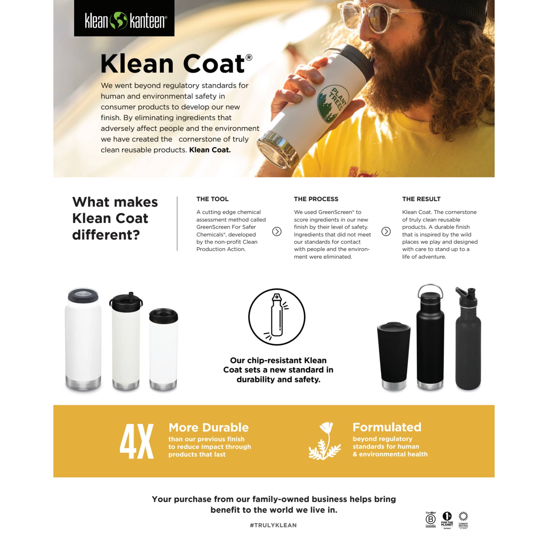Klean Kanteen Eco TKWide 16oz- Café cap 85