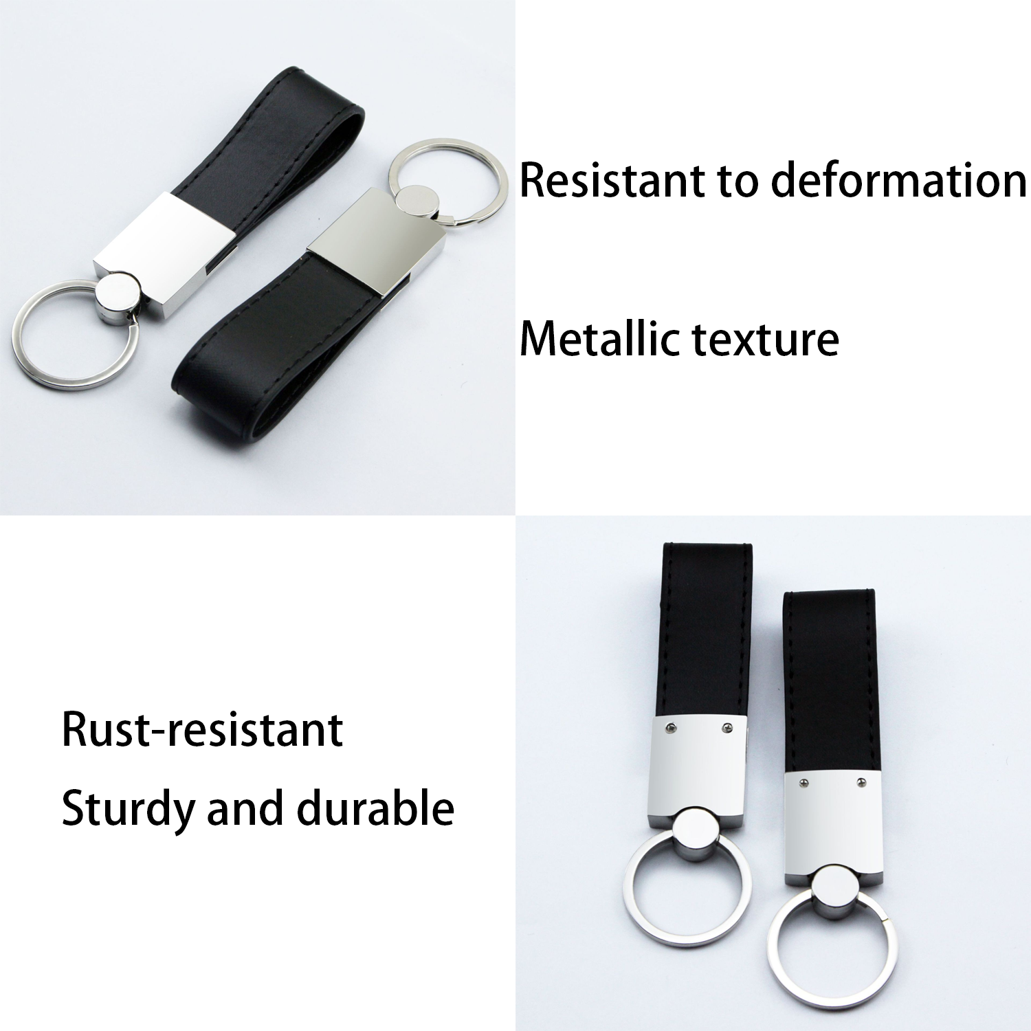 Zinc Alloy PU Leather Car Keychain 5