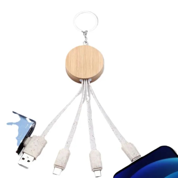 Bamboo and Wheat Straw 4 in 1 Charging Cable 4