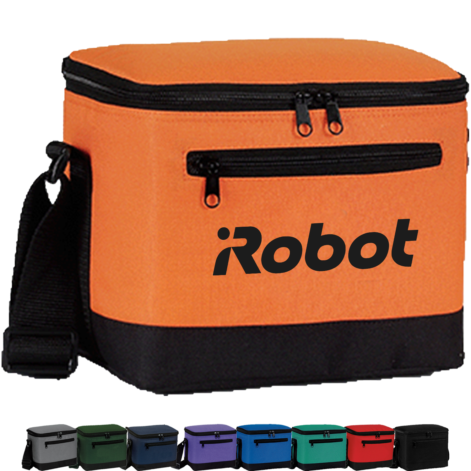 Premium Two Tone Insulated 6 Pack Cooler Bag w/ Front Pocket & Back Mesh Pocket (9” x 6.5” x 6”) 3