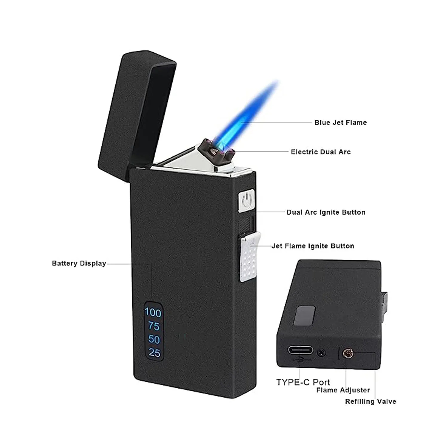 Dual-Use Windproof Usb Charging Lighter 8