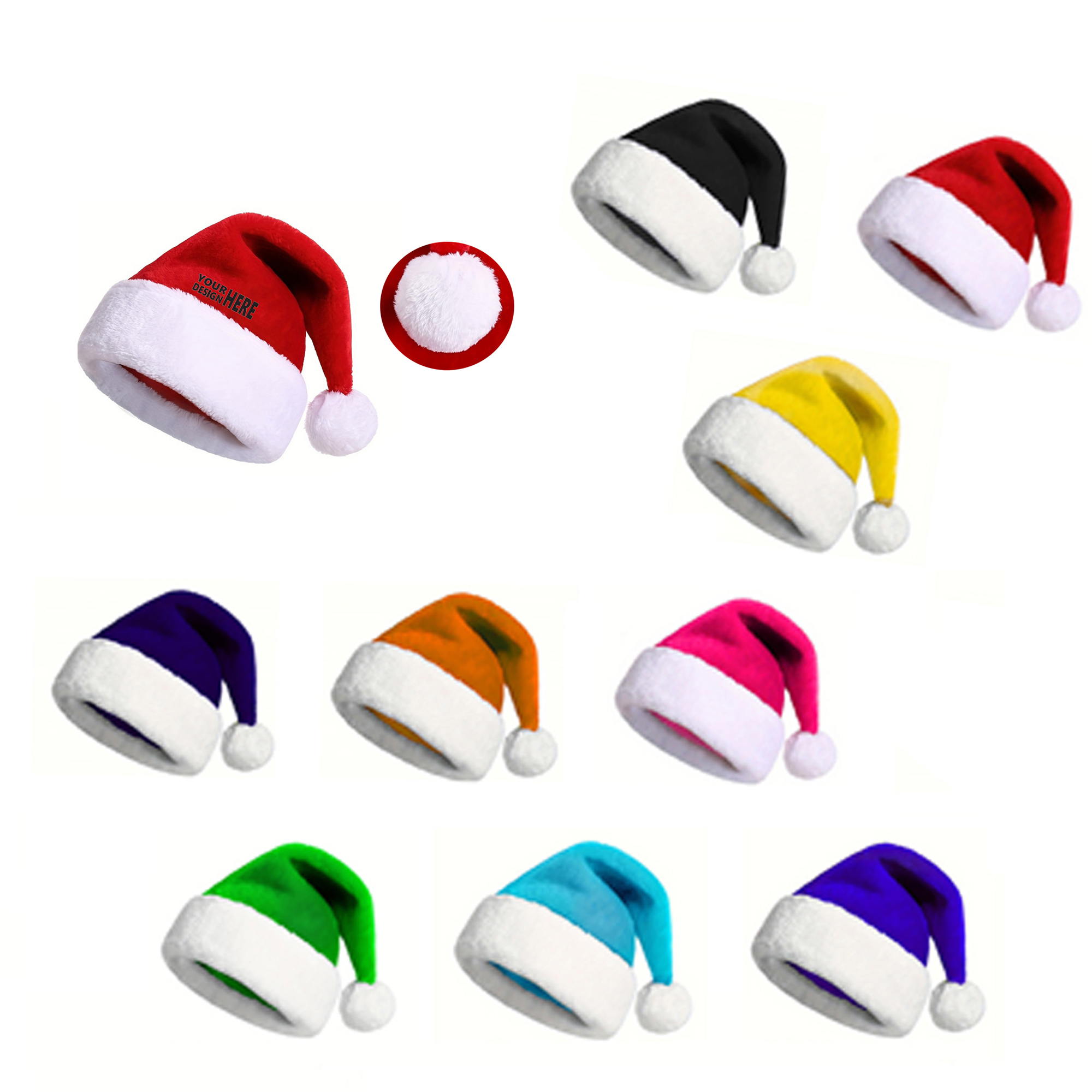 Colored Thickened Party Santa Hat 3