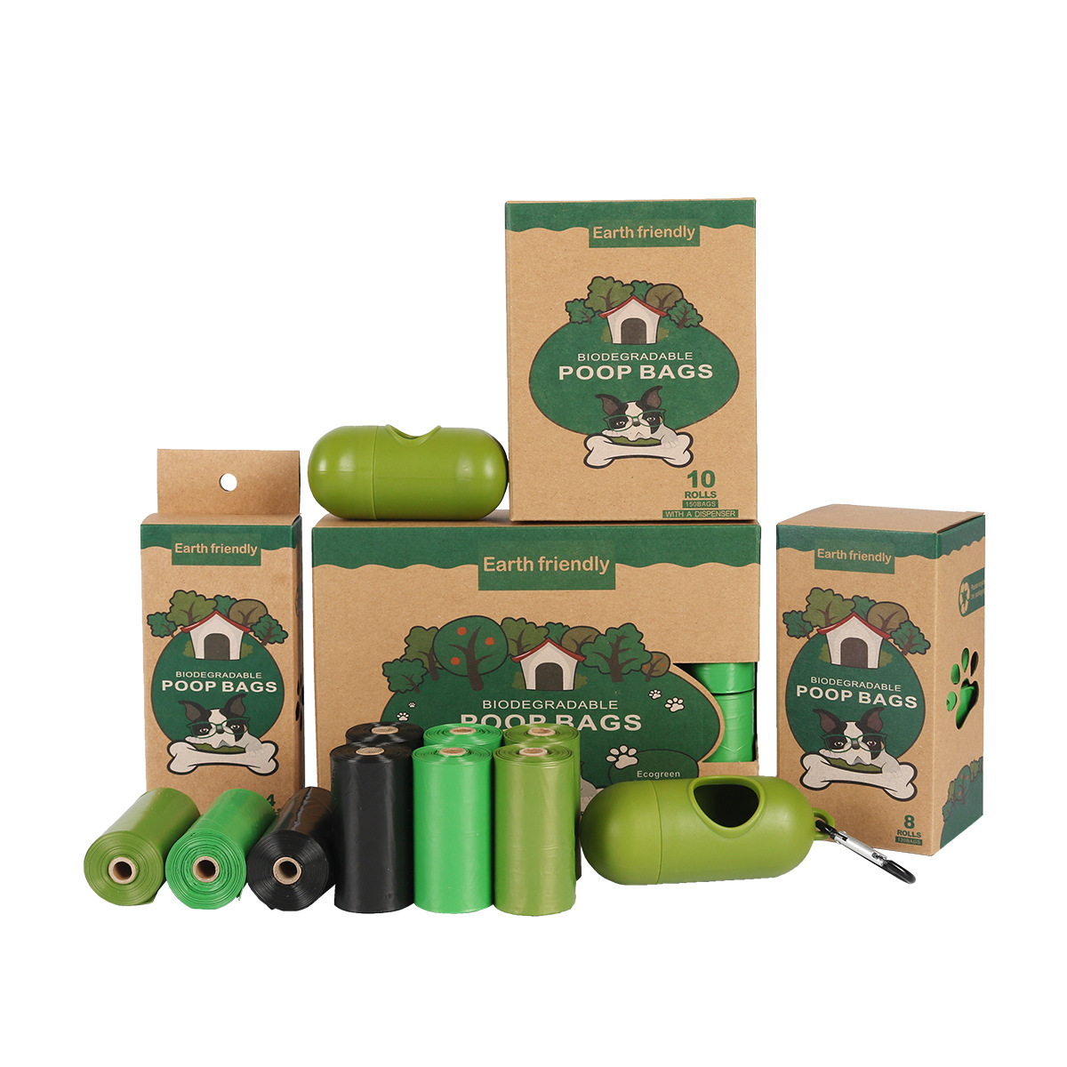Dog Poop Bag Holder Dispenser with Metal Carabiner Clip 5