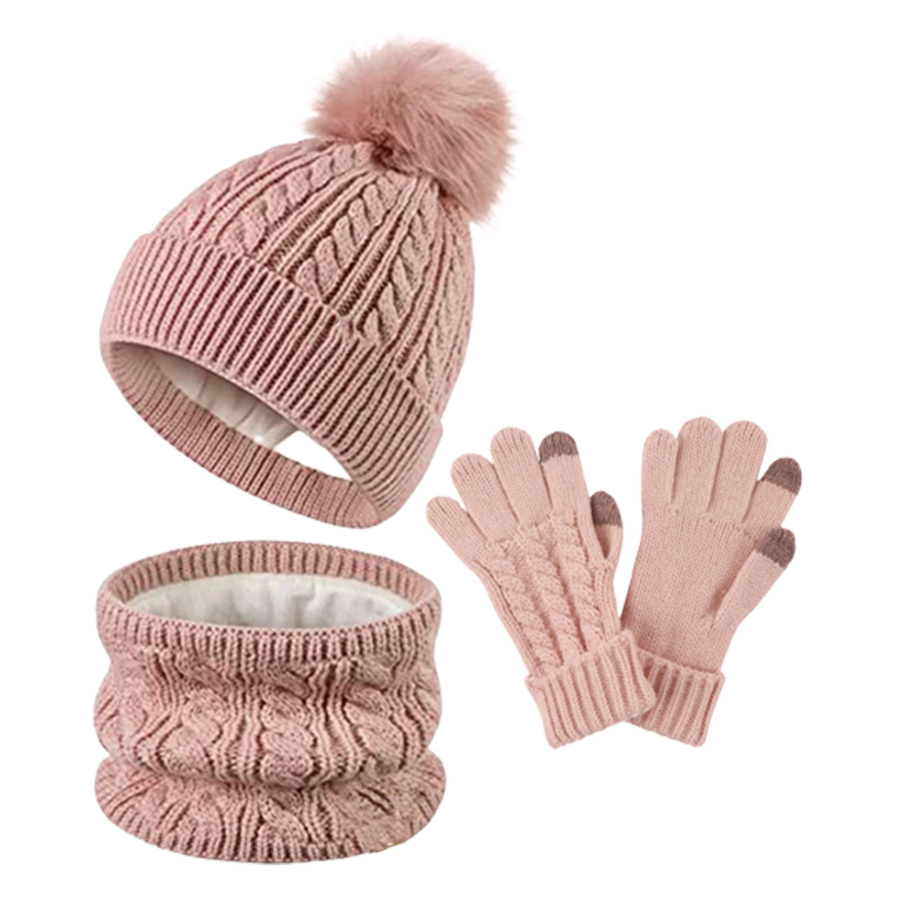Kids Hat Scarf Gloves Set 3