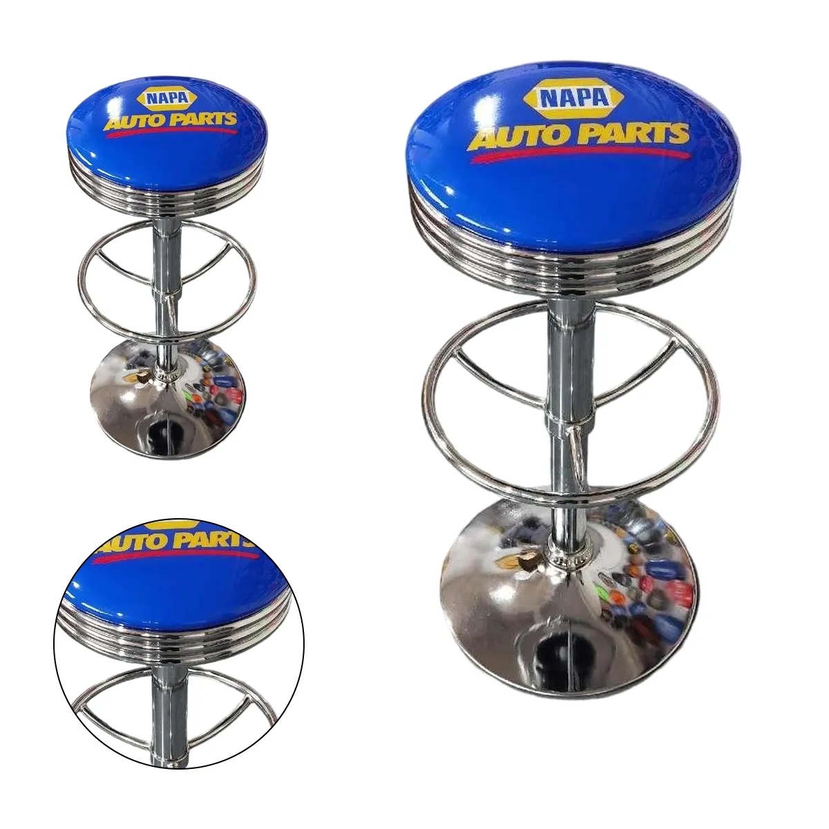 Adjustable Swivel Bar Stool With Chrome Base 3