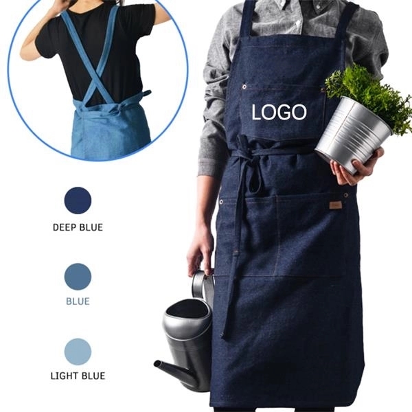 Durable multifunctional cotton denim apron 3